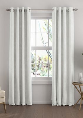 Luxury Inn 2 Panel 100% Total Blackout Grommet Curtains, White, 50 x 84
