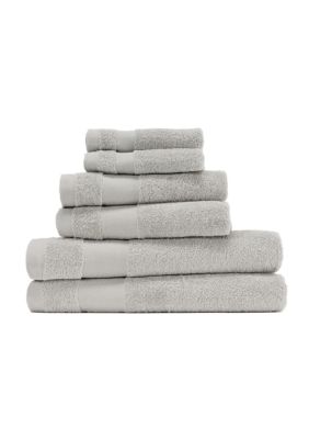 Luxury Inn 100% Cotton Ultra Soft 6-Piece Bath Essentials Towel Set, Gray