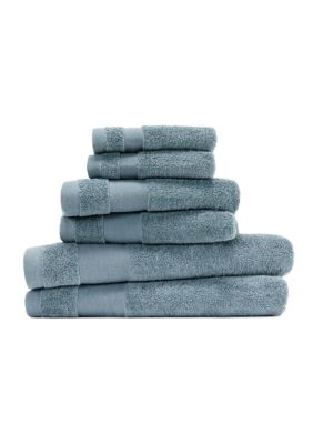 Luxury Inn 100% Cotton Ultra Soft 6-Piece Bath Essentials Towel Set, Light Blue