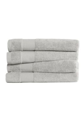 Luxury Inn 100% Cotton Ultra Soft 4-Piece Bath Towel Set, Gray