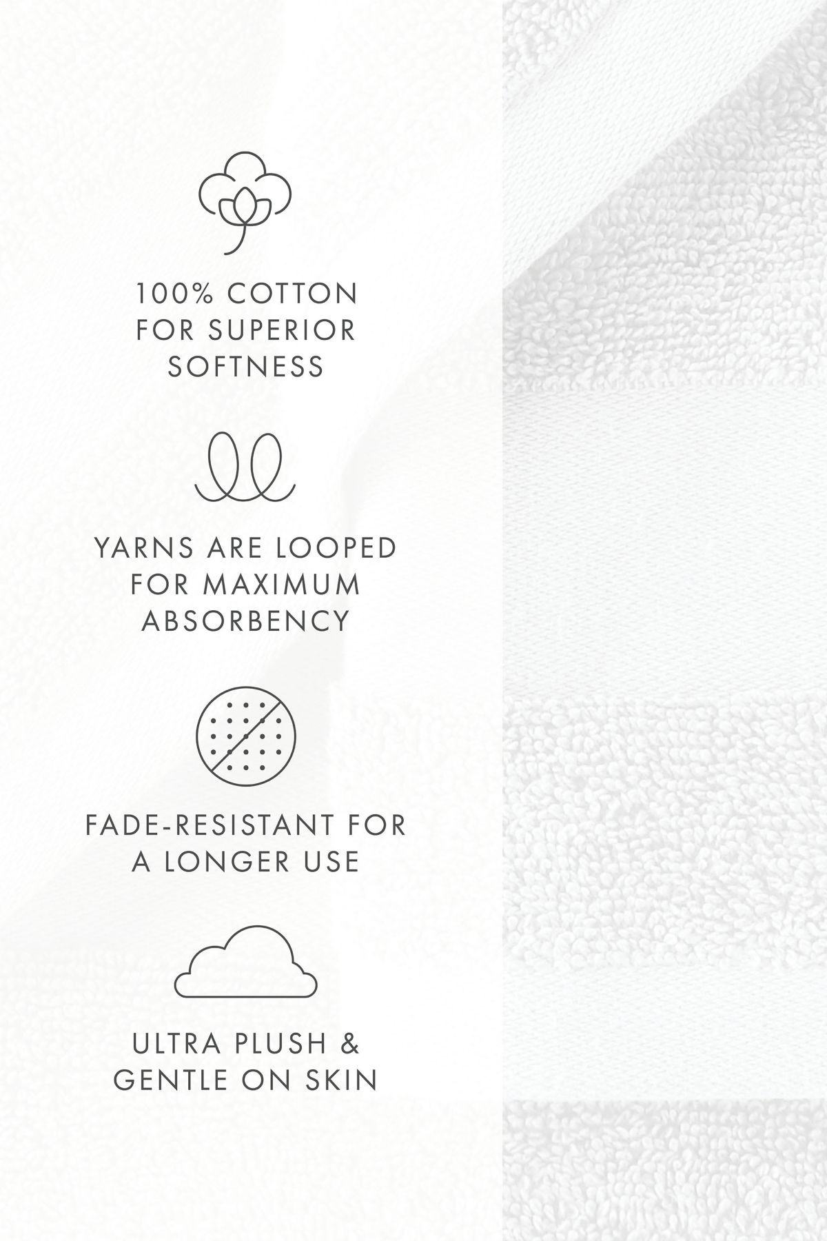 Towels 4-Pack 100% Cotton Bathroom Essentials