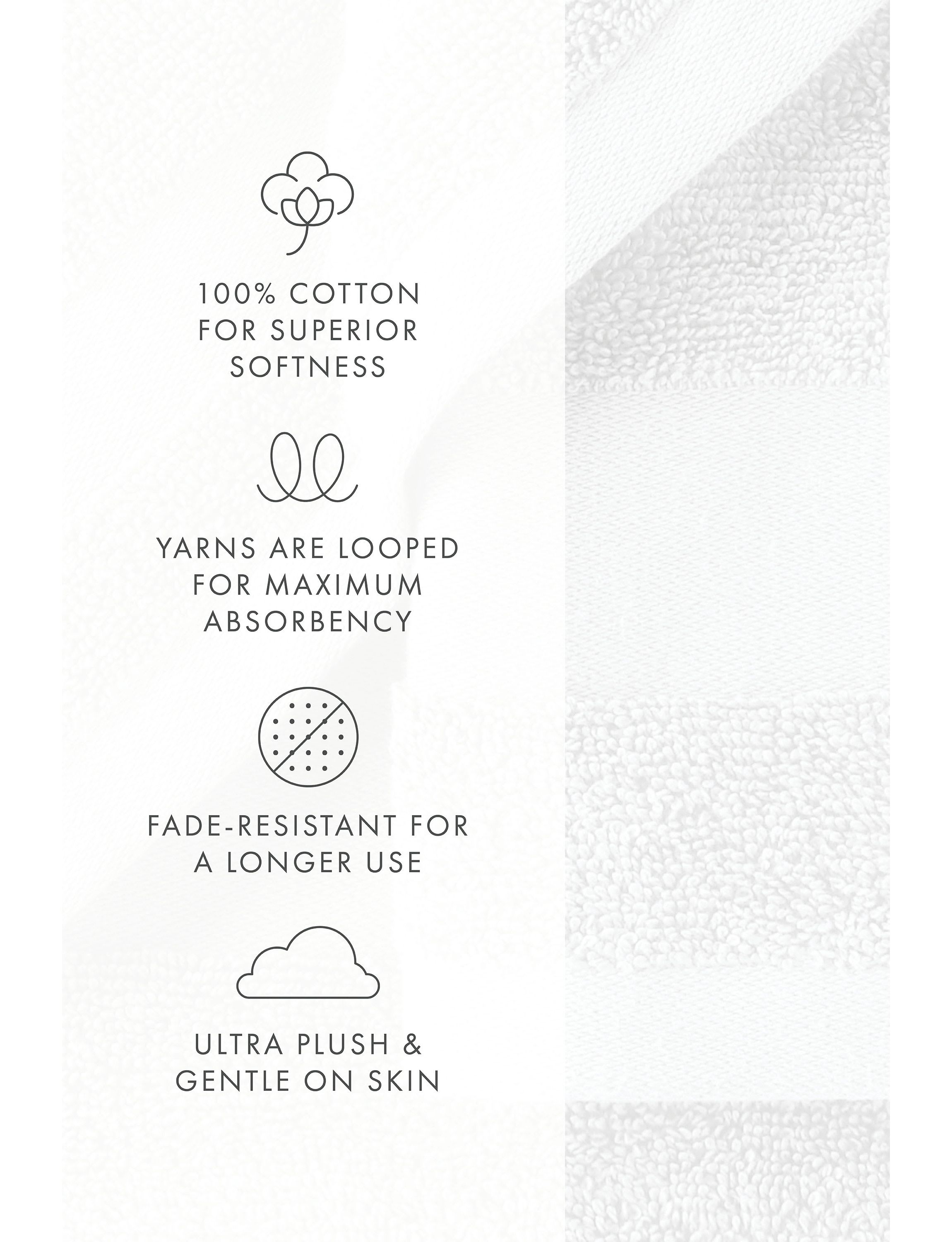 Towels 4-Pack 100% Cotton Bathroom Essentials