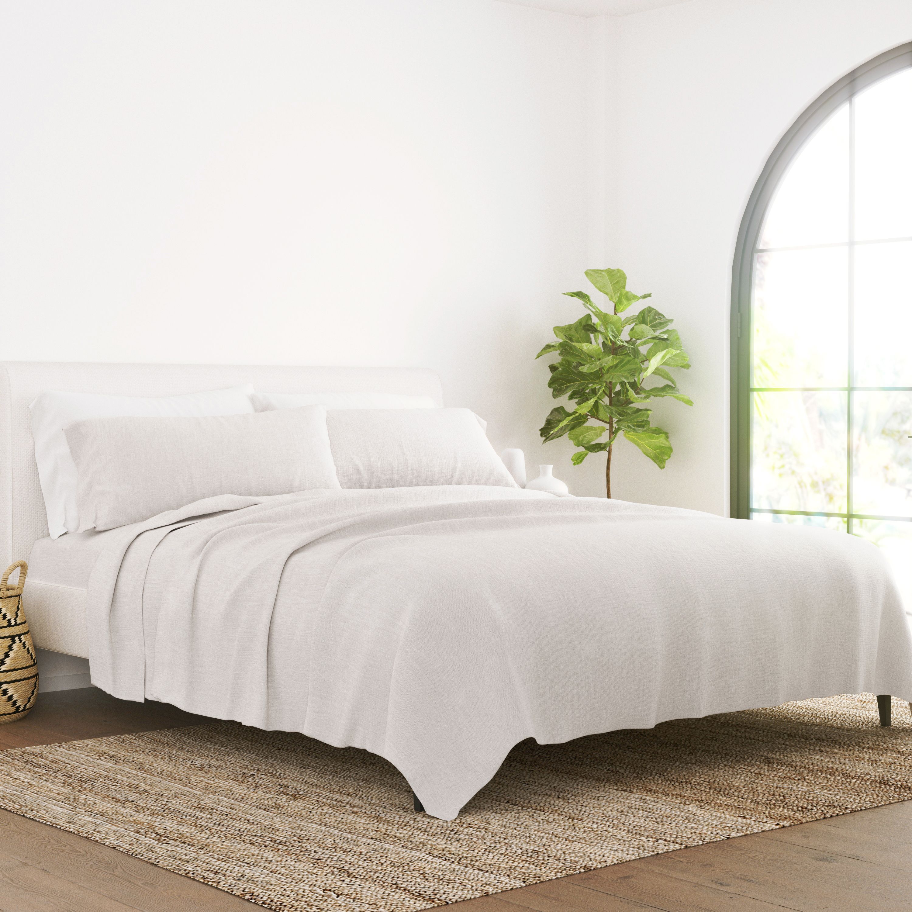 Becky Cameron Linen & Rayon from Bamboo Blend 4 Piece Sheet Set