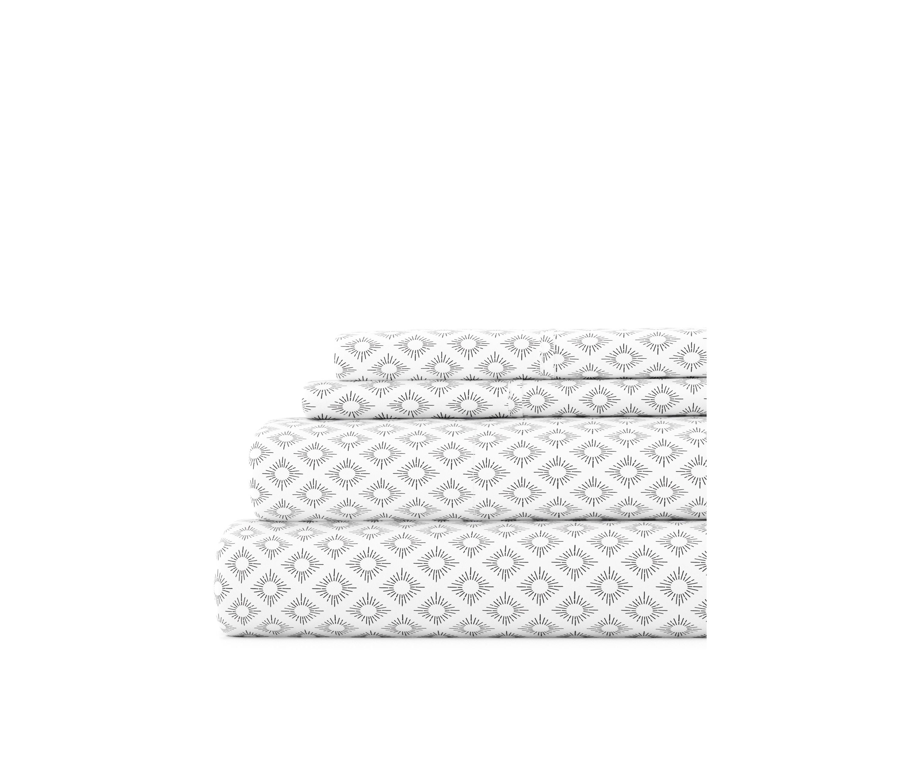 Sheet Set 3-Piece Patterned Microfiber Classic Essentials Ultra Soft Bedding
