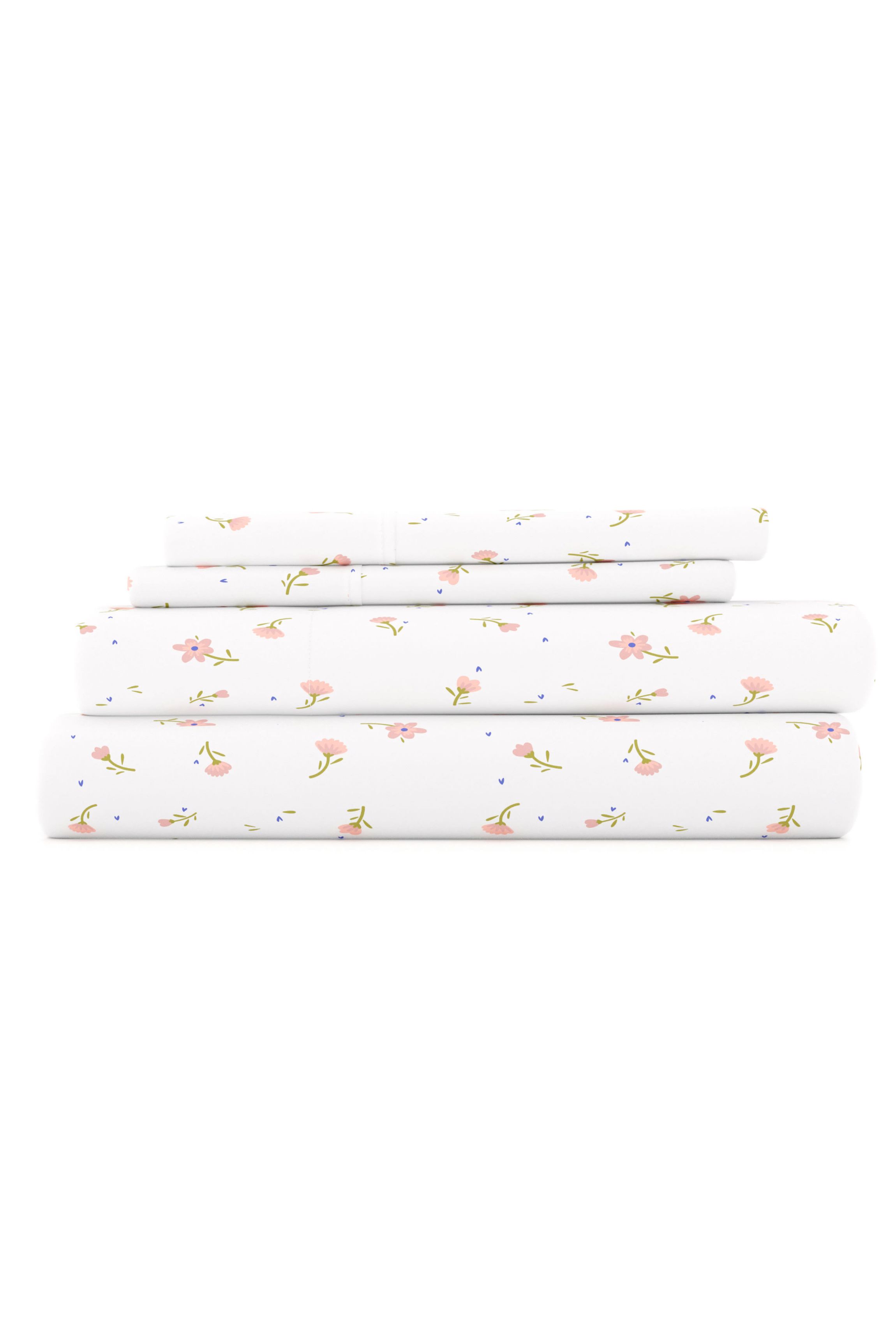 Sheet Set 4-Piece Patterned Microfiber Classic Essentials Ultra Soft Bedding