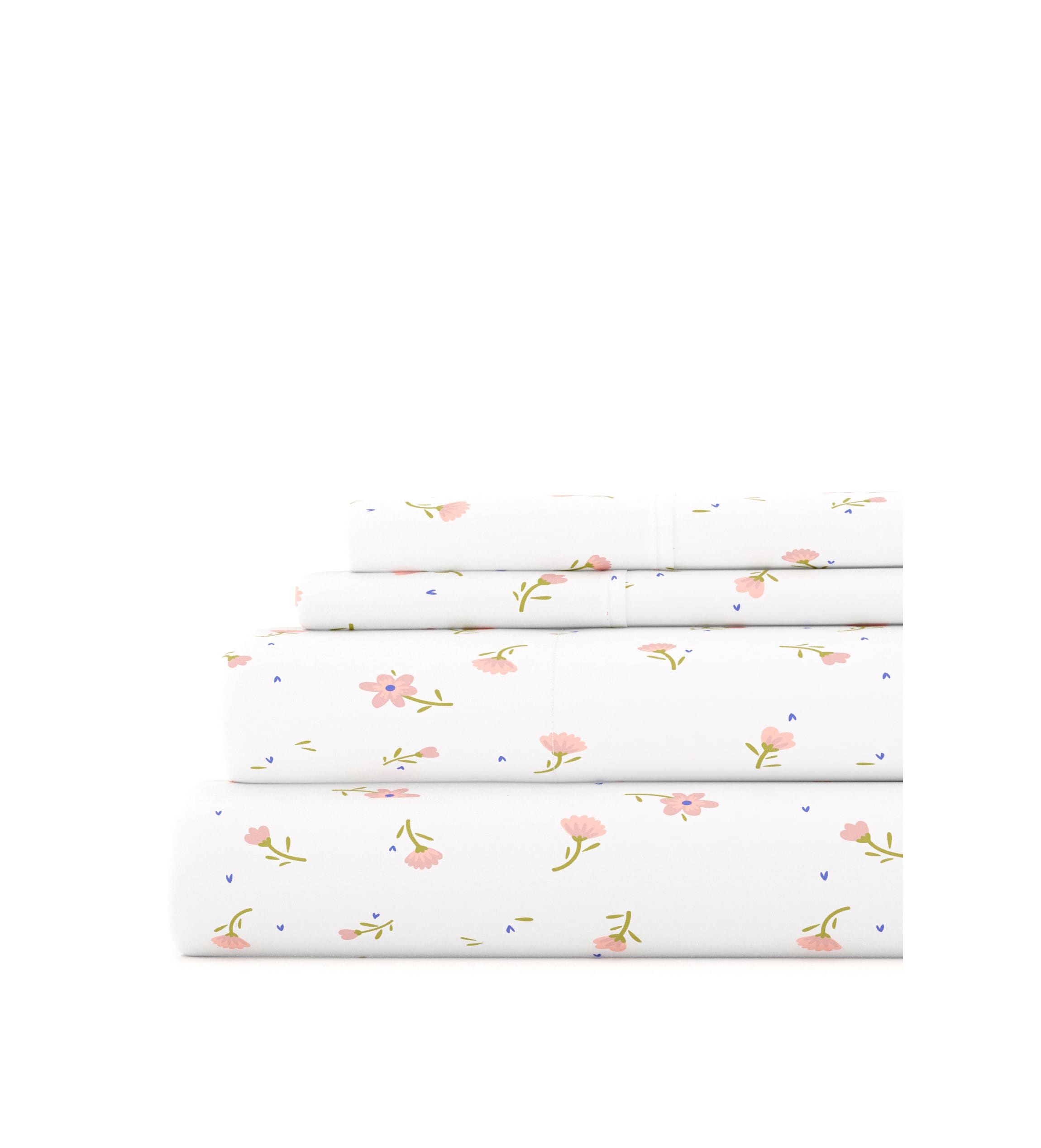 Sheet Set 4-Piece Patterned Microfiber Classic Essentials Ultra Soft Bedding
