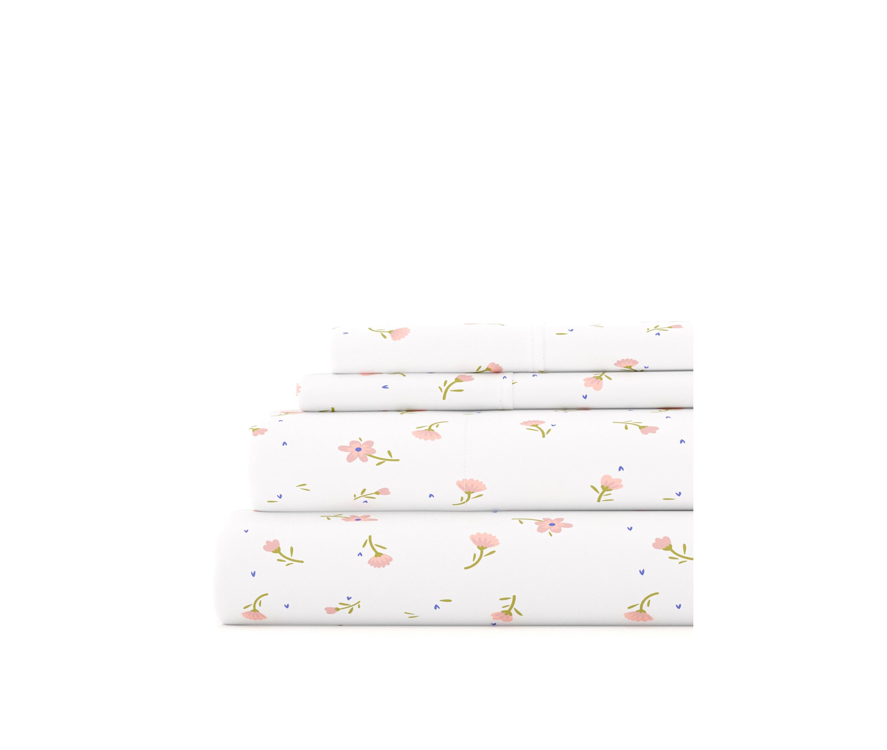 Sheet Set 4-Piece Patterned Microfiber Classic Essentials Ultra Soft Bedding