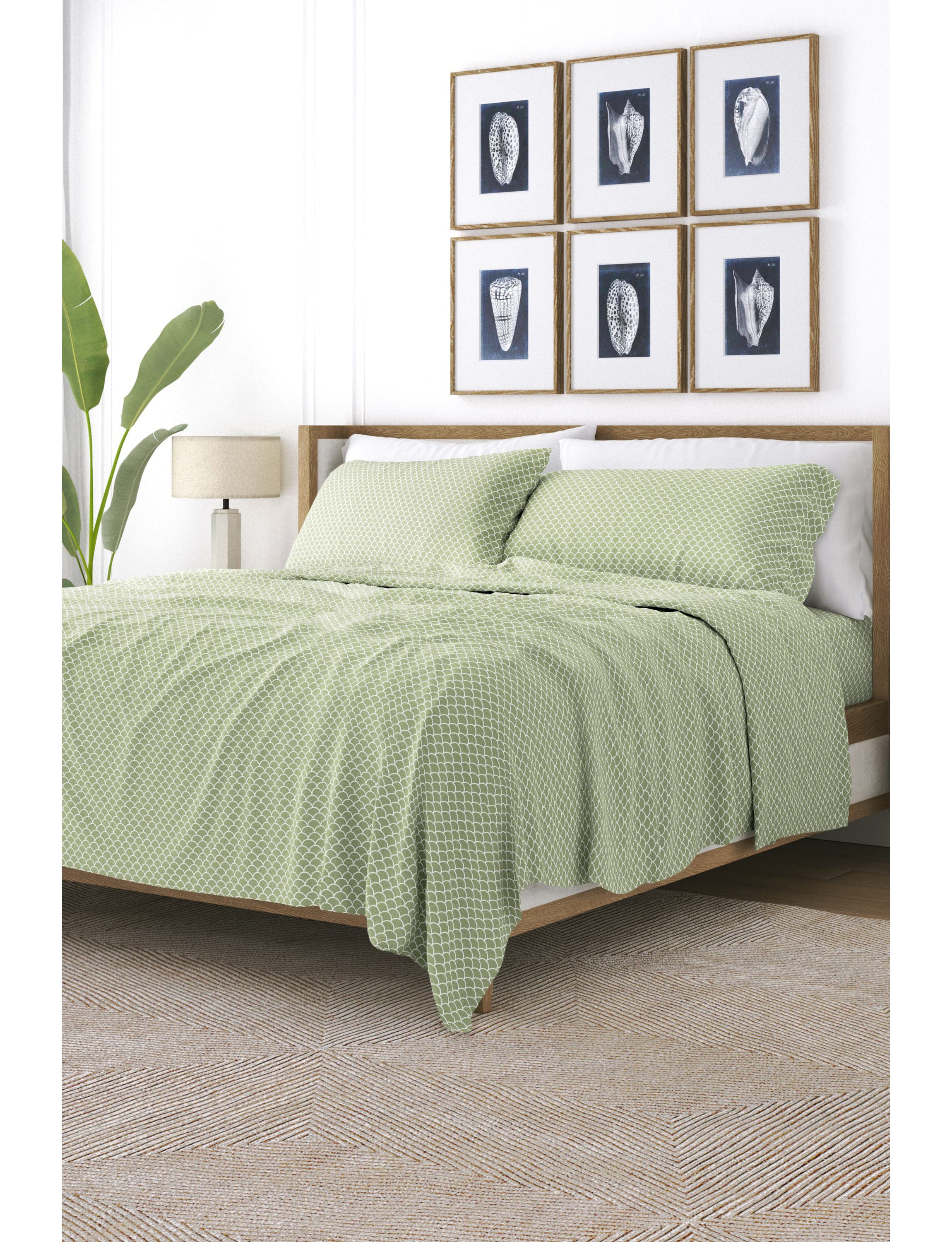 Sheet Set 4-Piece Patterned Microfiber Geometric Ultra Soft Bedding