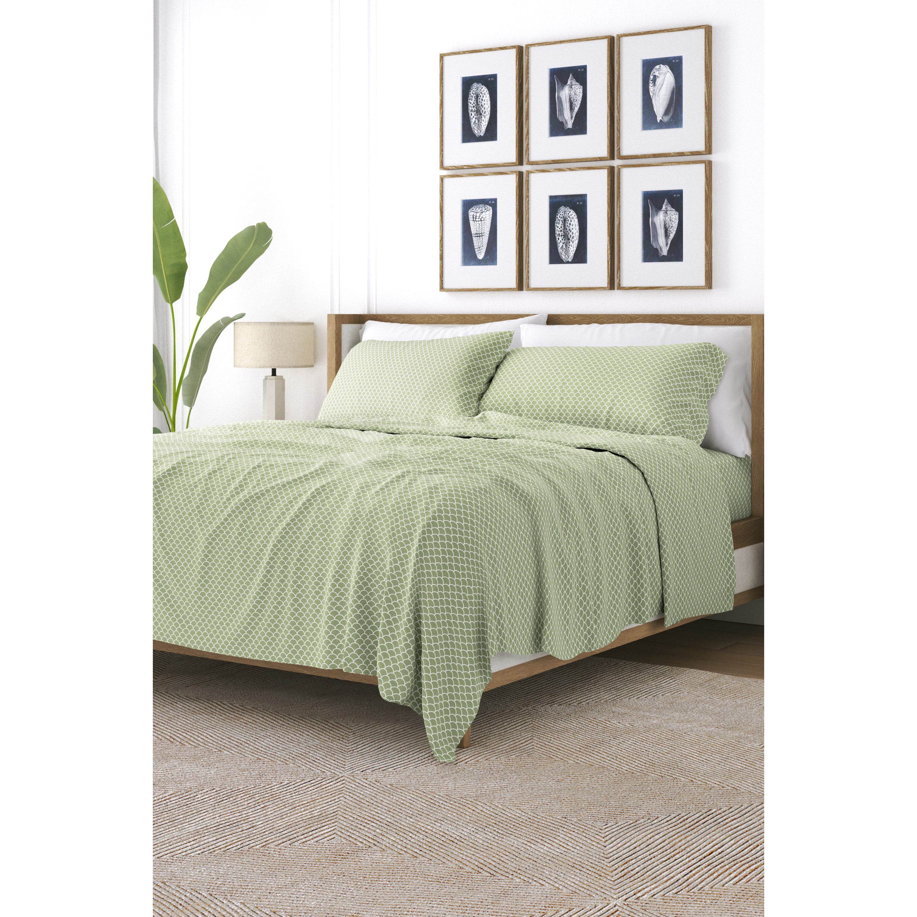 Sheet Set 4-Piece Patterned Microfiber Geometric Ultra Soft Bedding