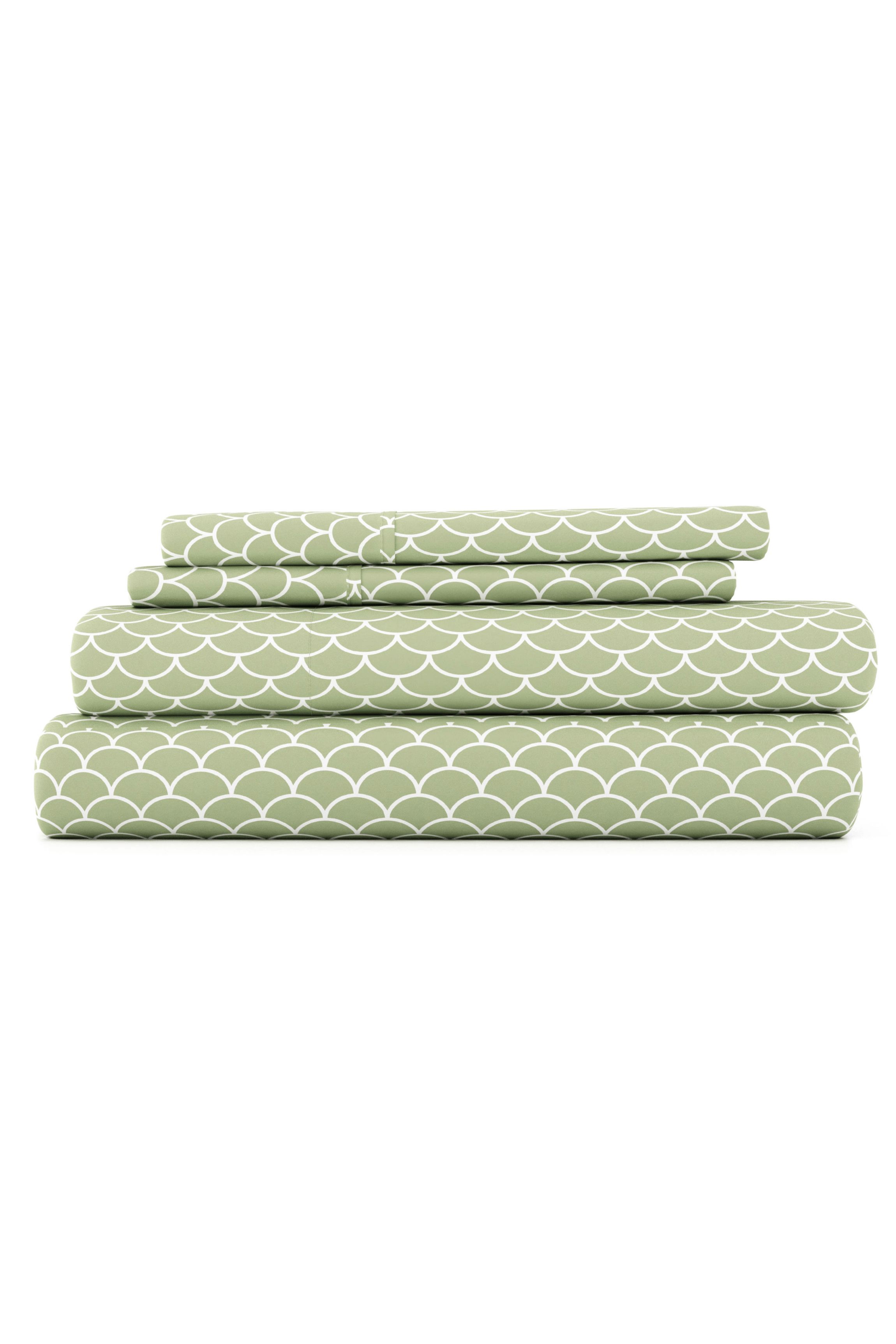 Sheet Set 4-Piece Patterned Microfiber Geometric Ultra Soft Bedding
