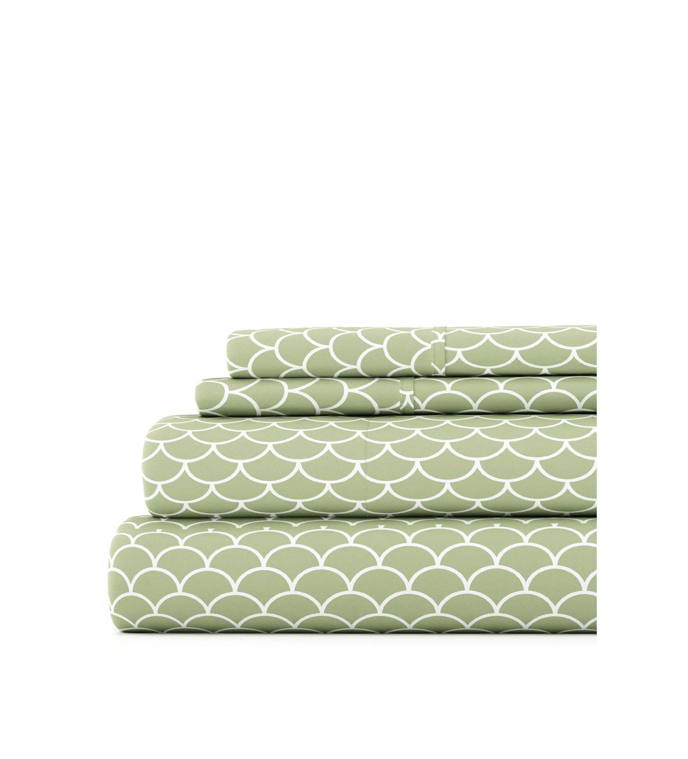 Sheet Set 4-Piece Patterned Microfiber Geometric Ultra Soft Bedding