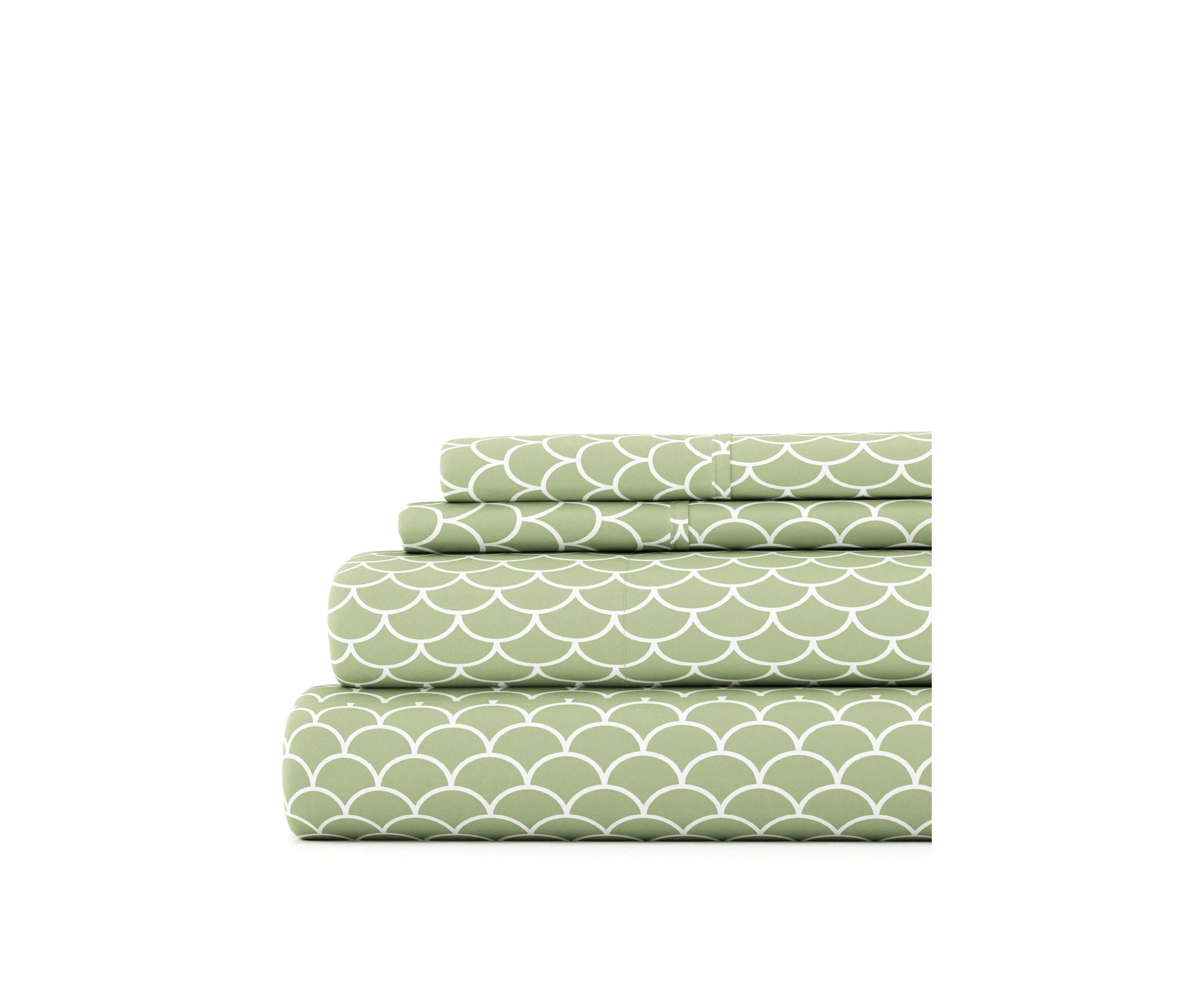 Sheet Set 4-Piece Patterned Microfiber Geometric Ultra Soft Bedding