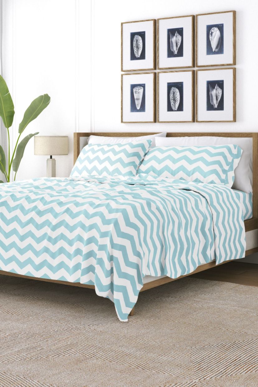 Sheet Set 4-Piece Patterned Microfiber Geometric Ultra Soft Bedding