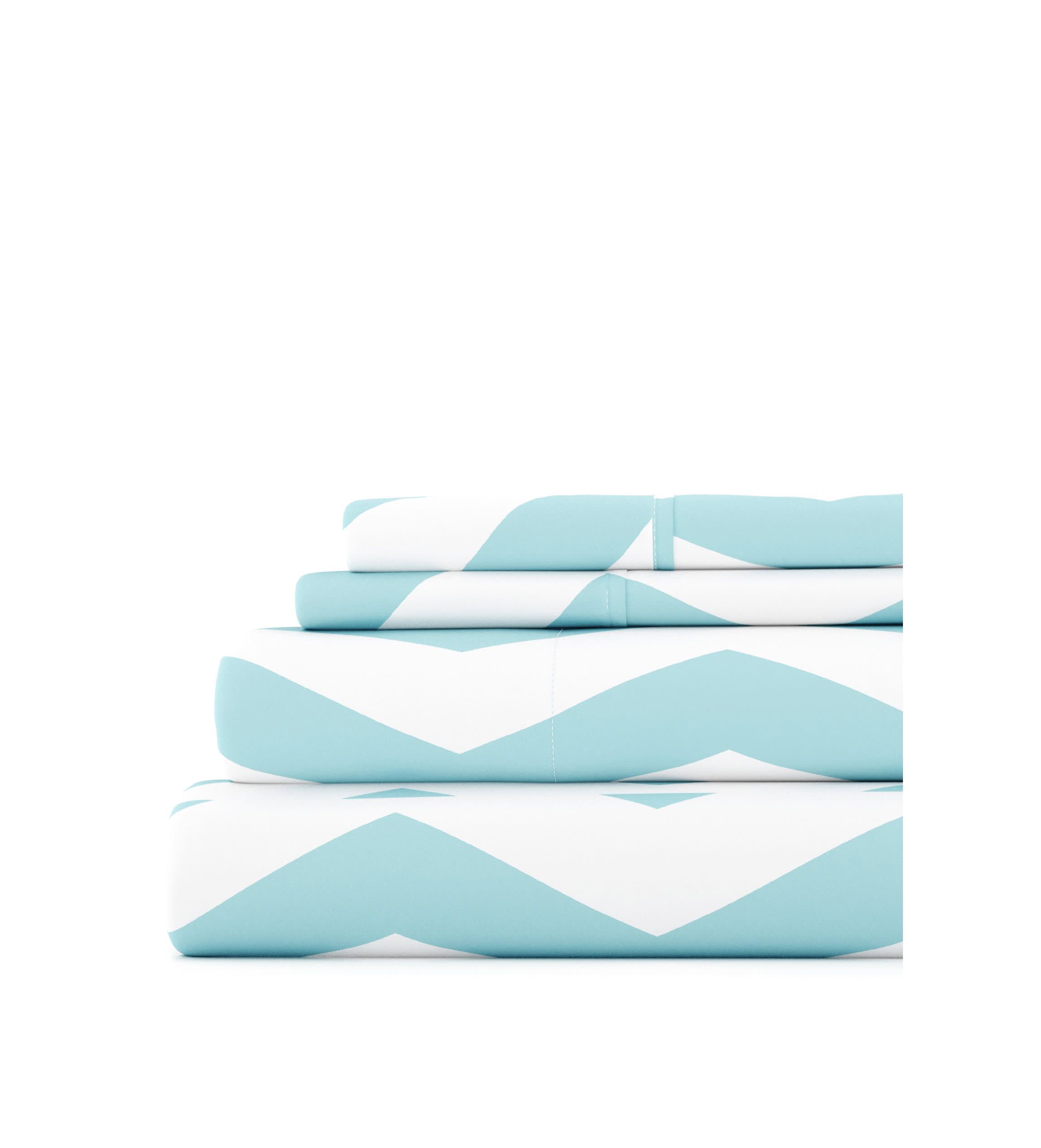 Sheet Set 4-Piece Patterned Microfiber Geometric Ultra Soft Bedding