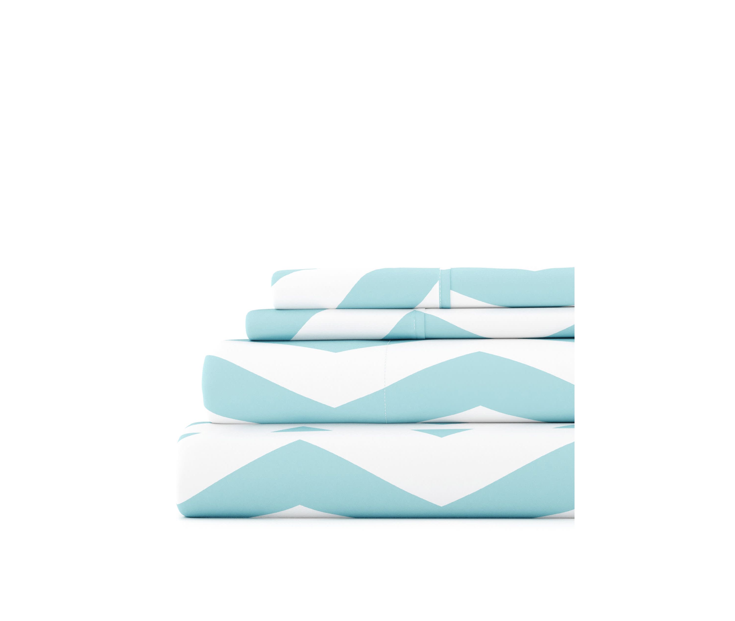 Sheet Set 4-Piece Patterned Microfiber Geometric Ultra Soft Bedding