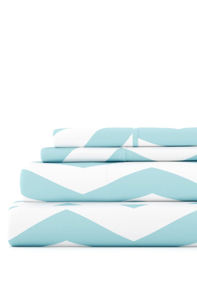 Sheet Set 4-Piece Patterned Microfiber Geometric Ultra Soft Bedding