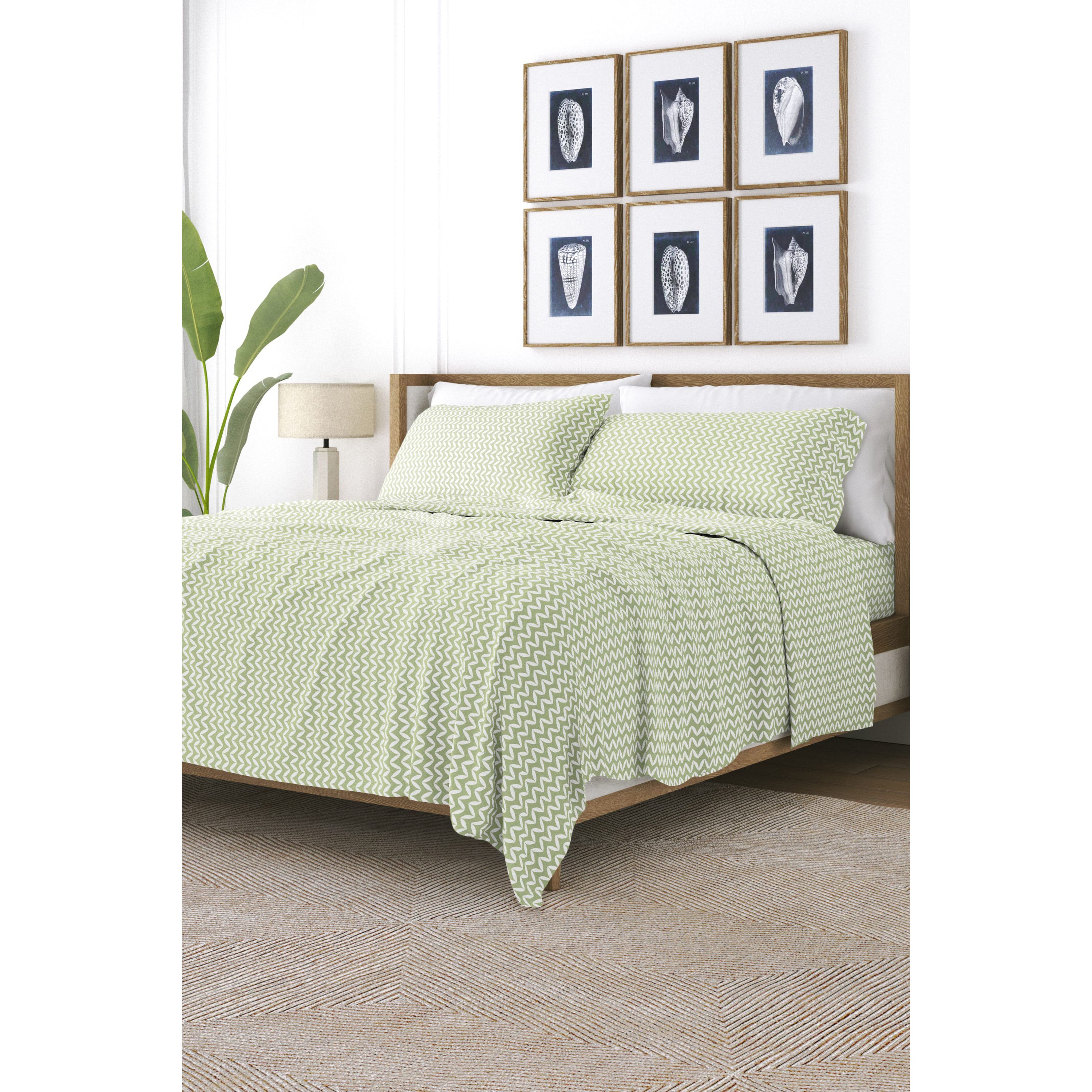 Sheet Set 4-Piece Patterned Microfiber Geometric Ultra Soft Bedding