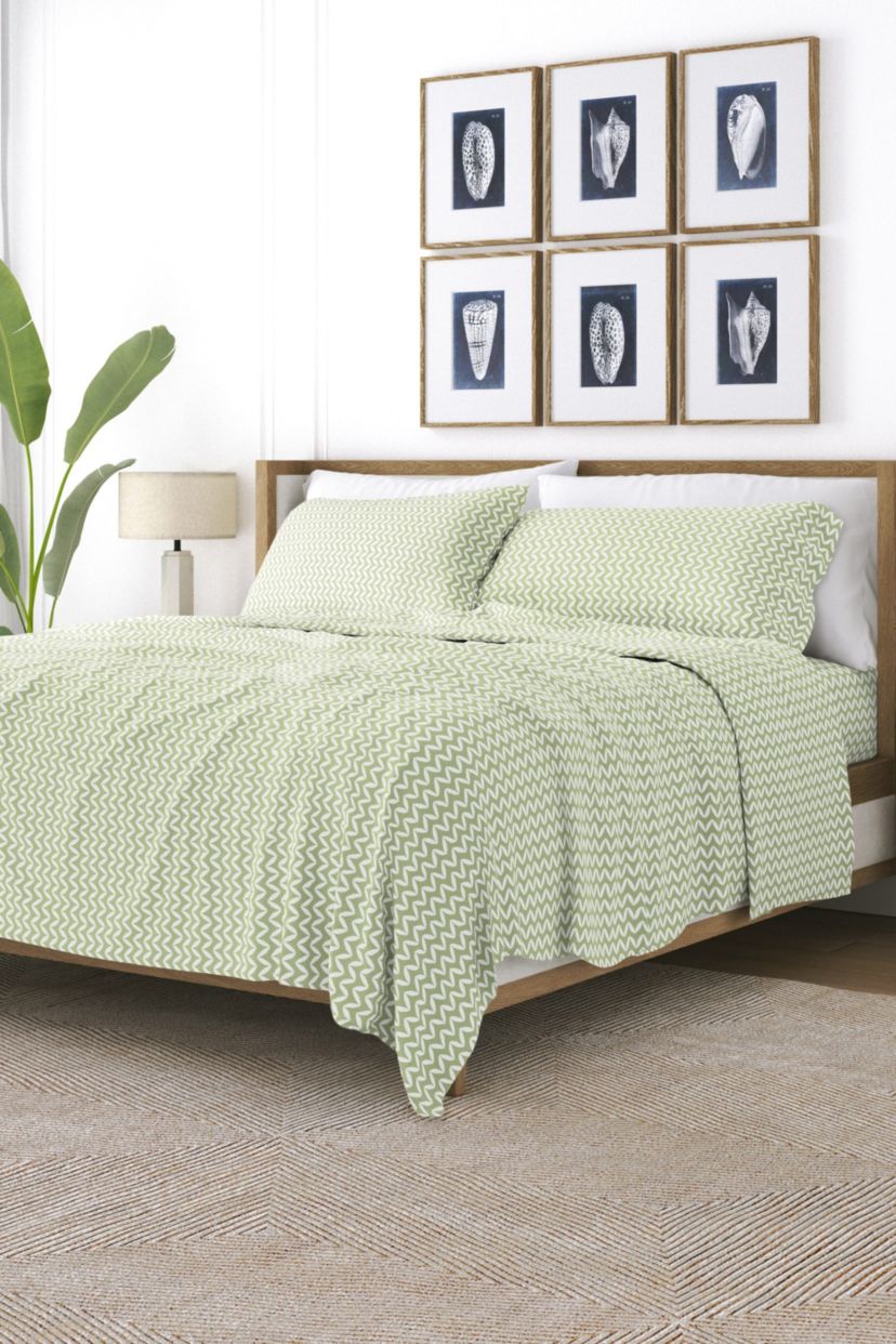 Sheet Set 4-Piece Patterned Microfiber Geometric Ultra Soft Bedding