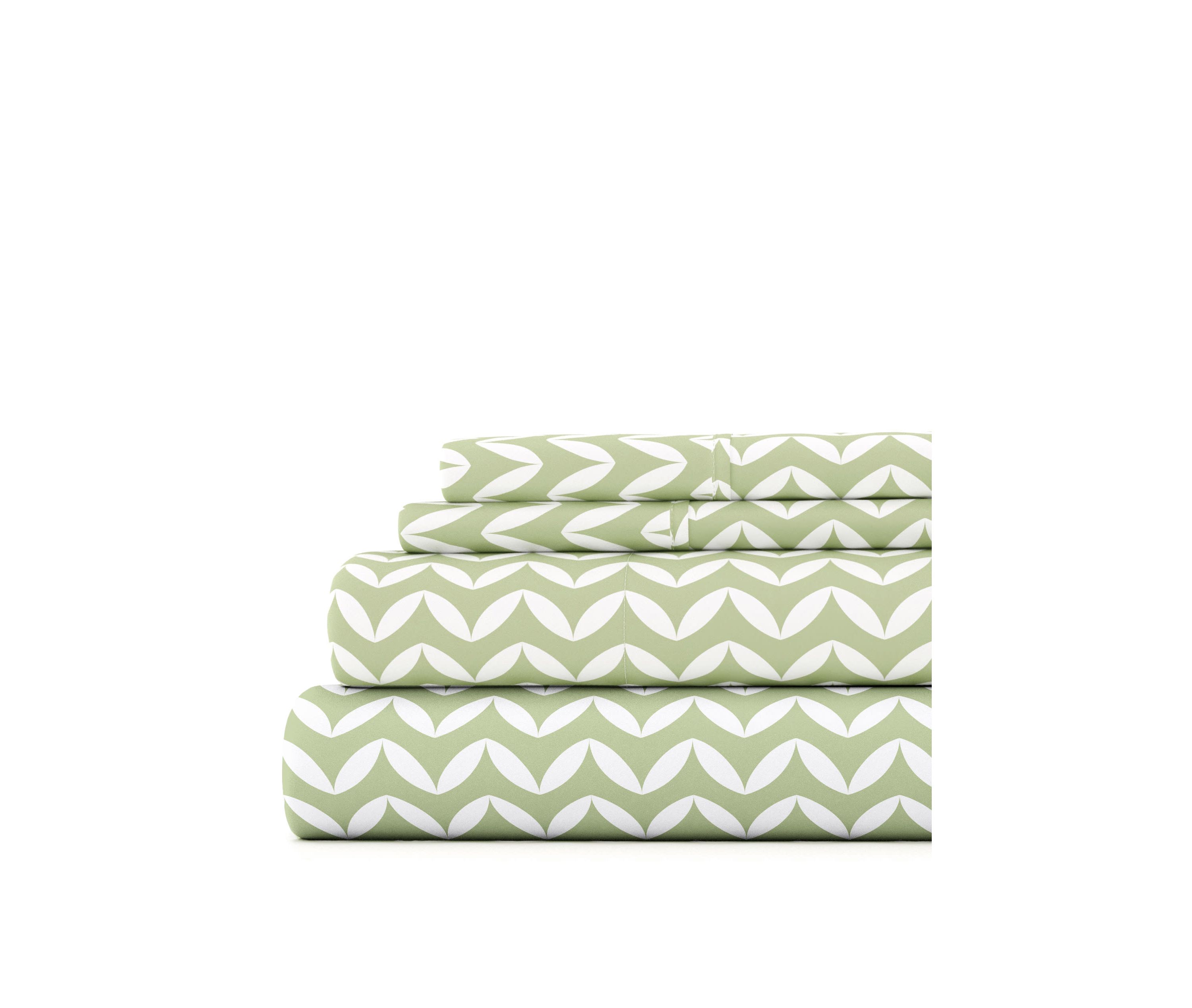 Sheet Set 4-Piece Patterned Microfiber Geometric Ultra Soft Bedding