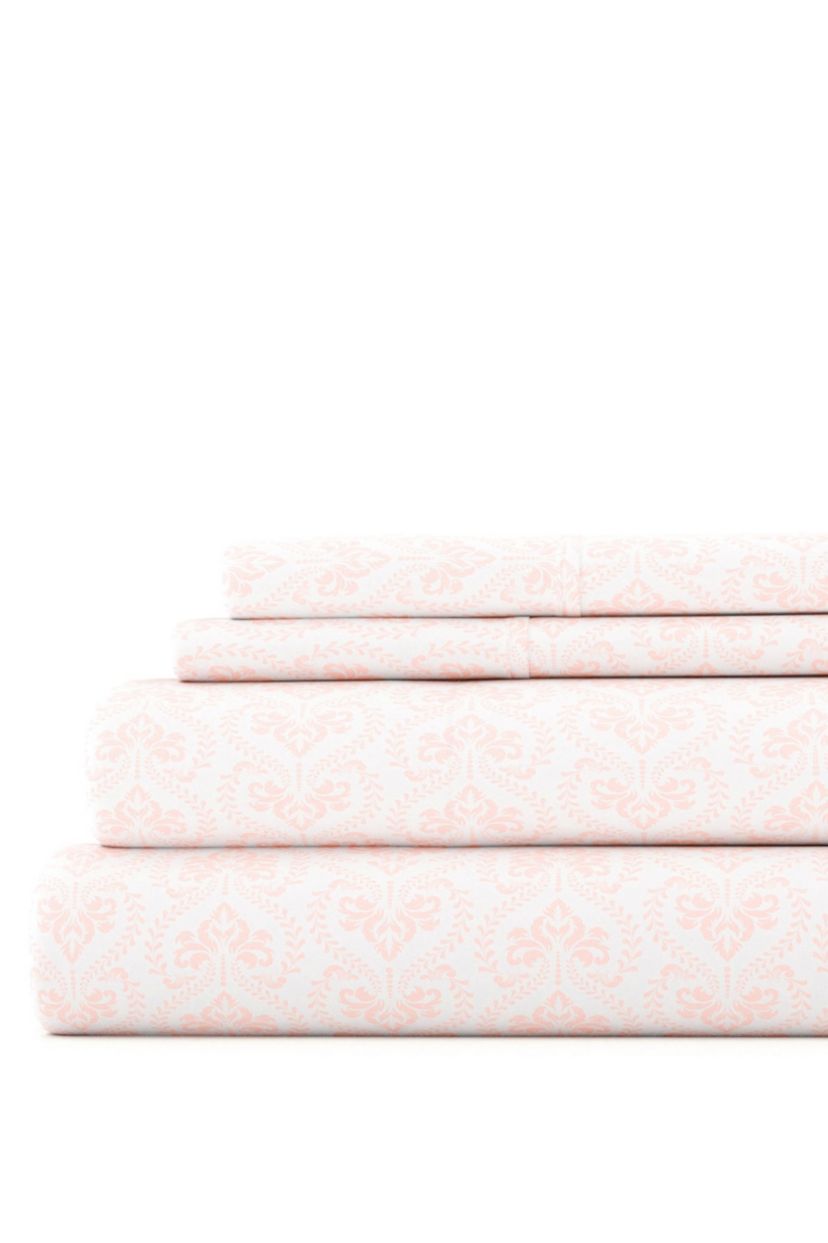 Sheet Set 4-Piece Patterned Microfiber Classic Essentials Ultra Soft Bedding