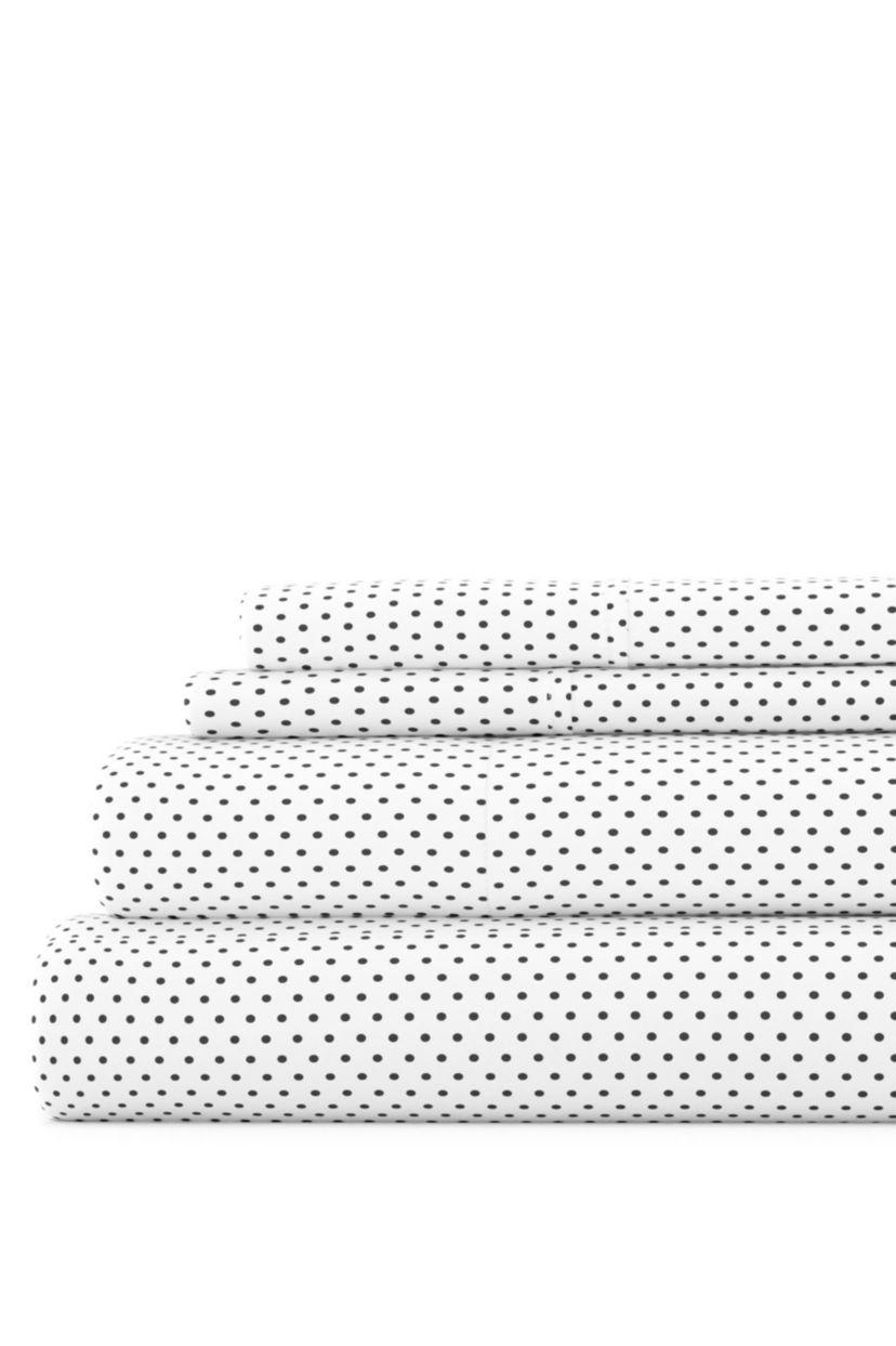 Sheet Set 3-Piece Patterned Microfiber Dots & Stripes Ultra Soft Bedding