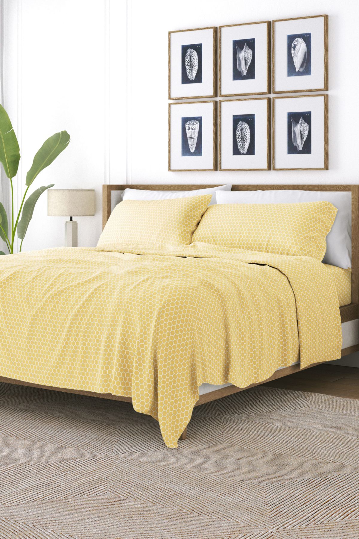 Sheet Set 4-Piece Patterned Microfiber Geometric Ultra Soft Bedding