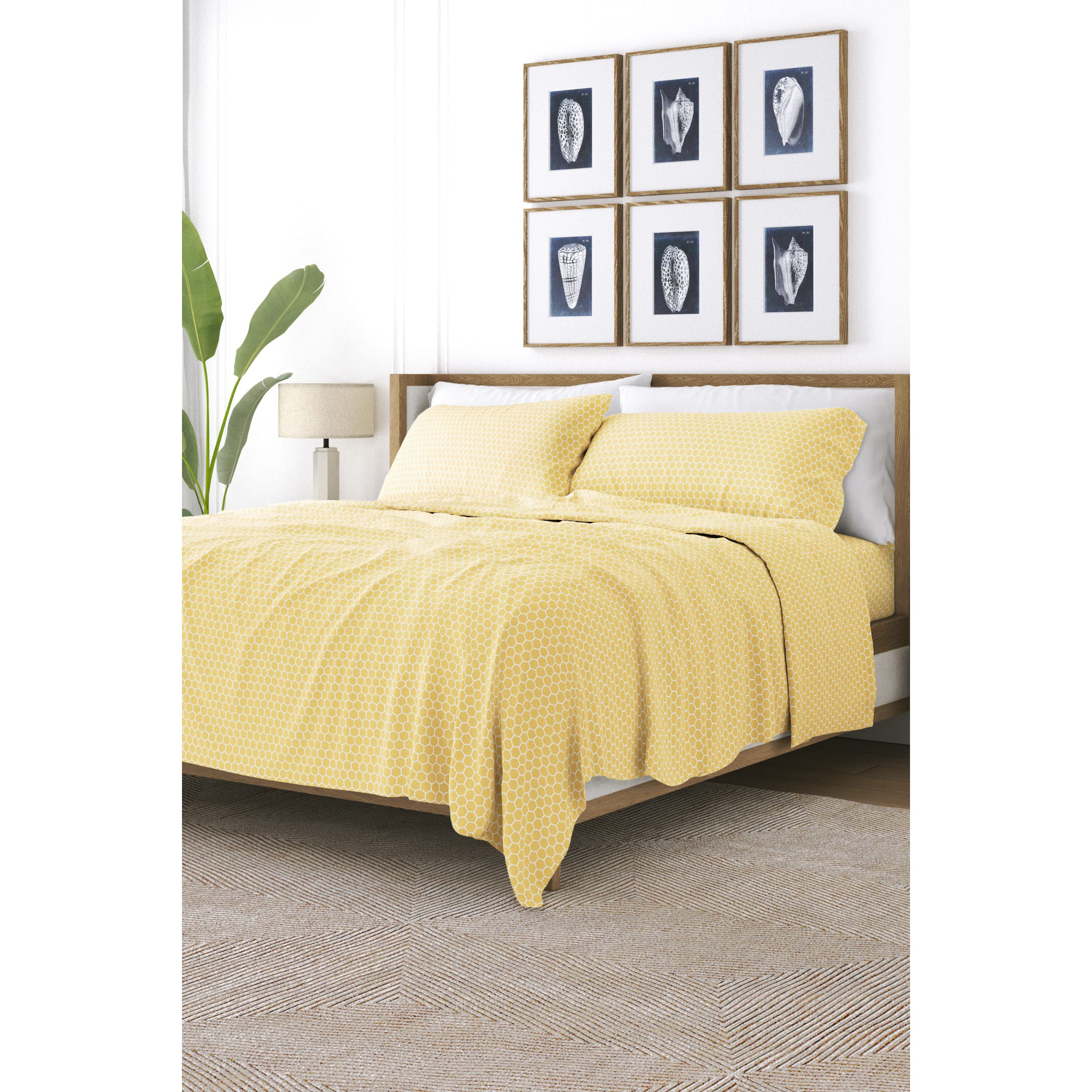 Sheet Set 4-Piece Patterned Microfiber Geometric Ultra Soft Bedding