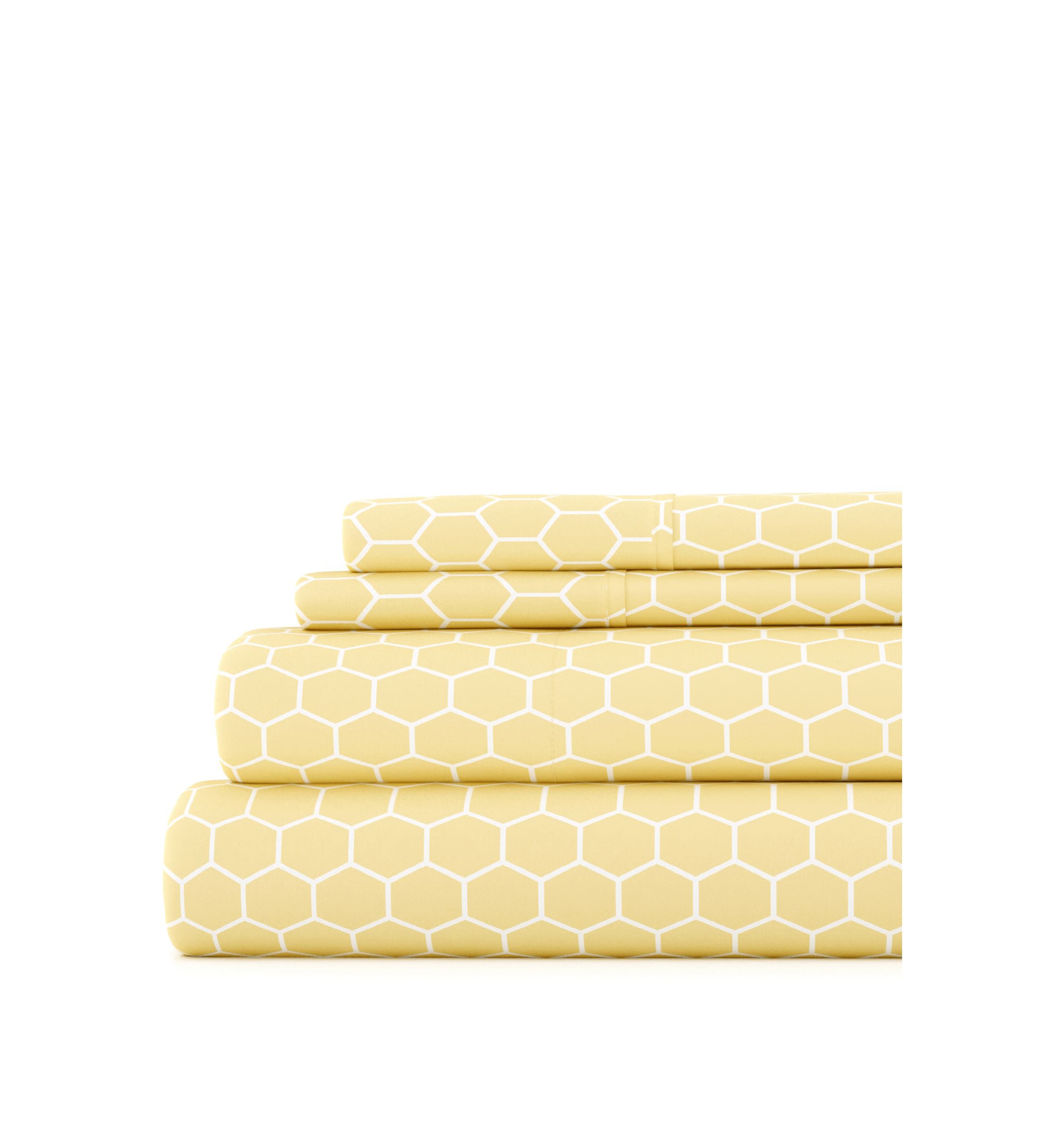 Sheet Set 4-Piece Patterned Microfiber Geometric Ultra Soft Bedding