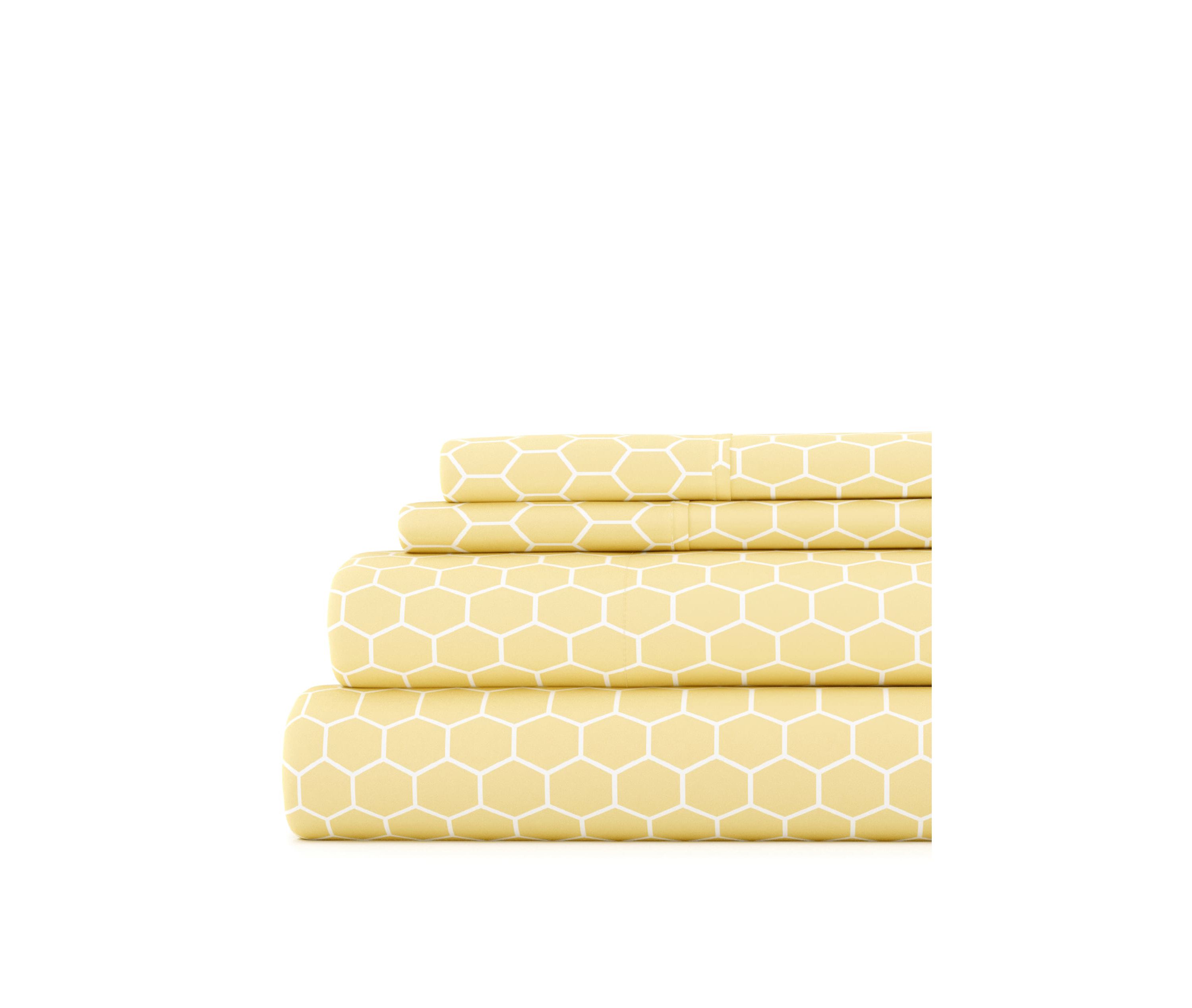 Sheet Set 4-Piece Patterned Microfiber Geometric Ultra Soft Bedding