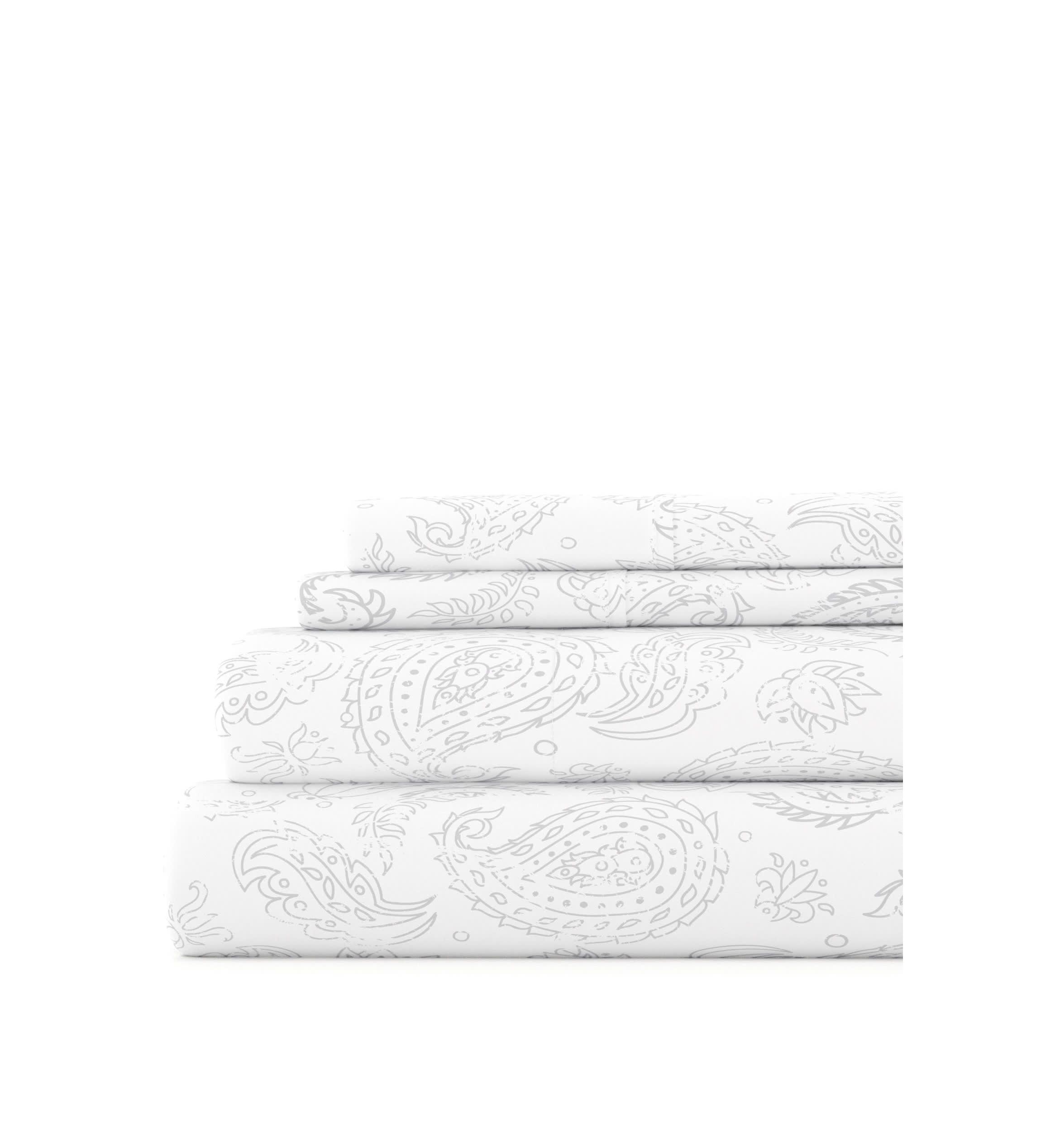 Sheet Set 4-Piece Patterned Microfiber Classic Essentials Ultra Soft Bedding