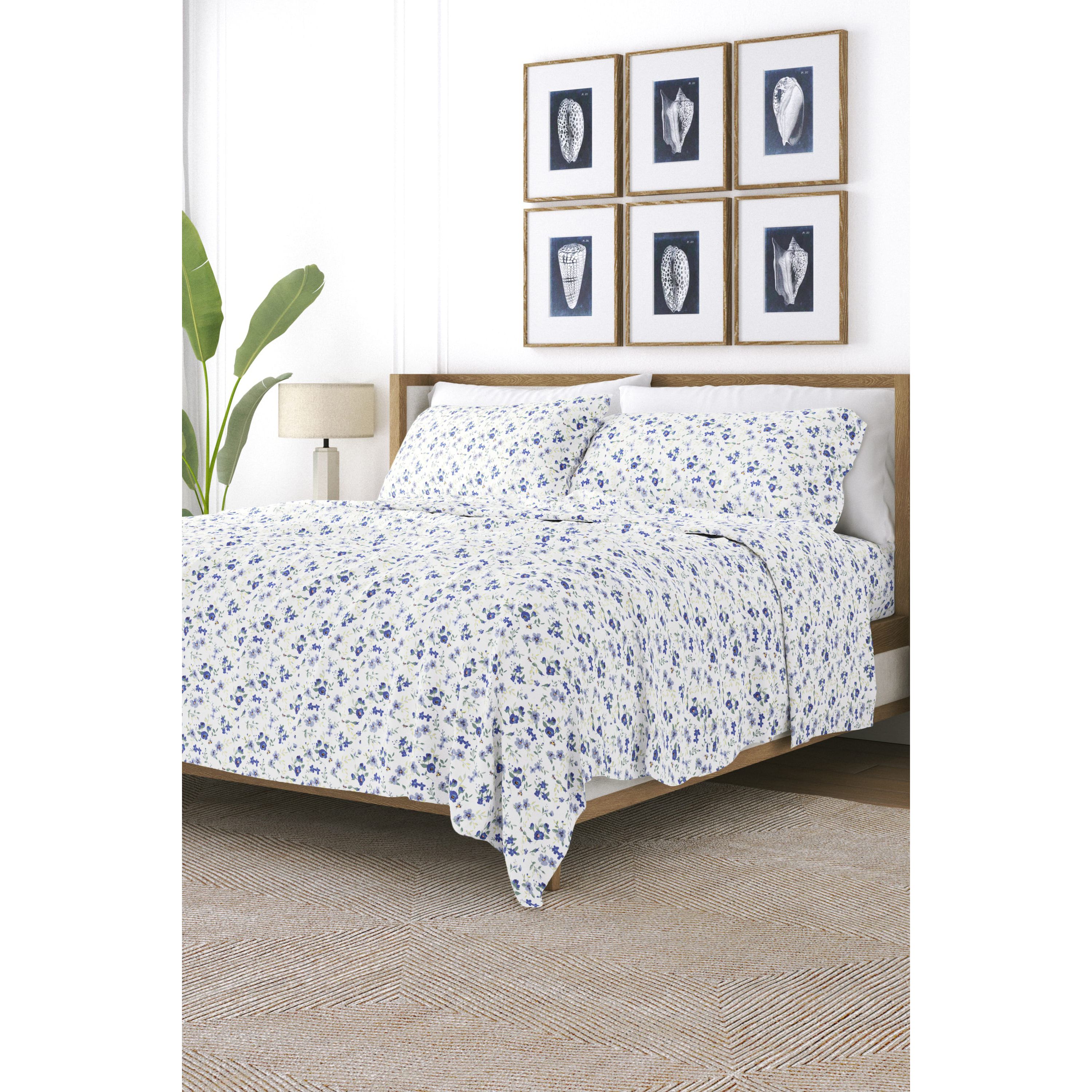 Sheet Set 4-Piece Patterned Microfiber Garden Farmhouse Ultra Soft Bedding