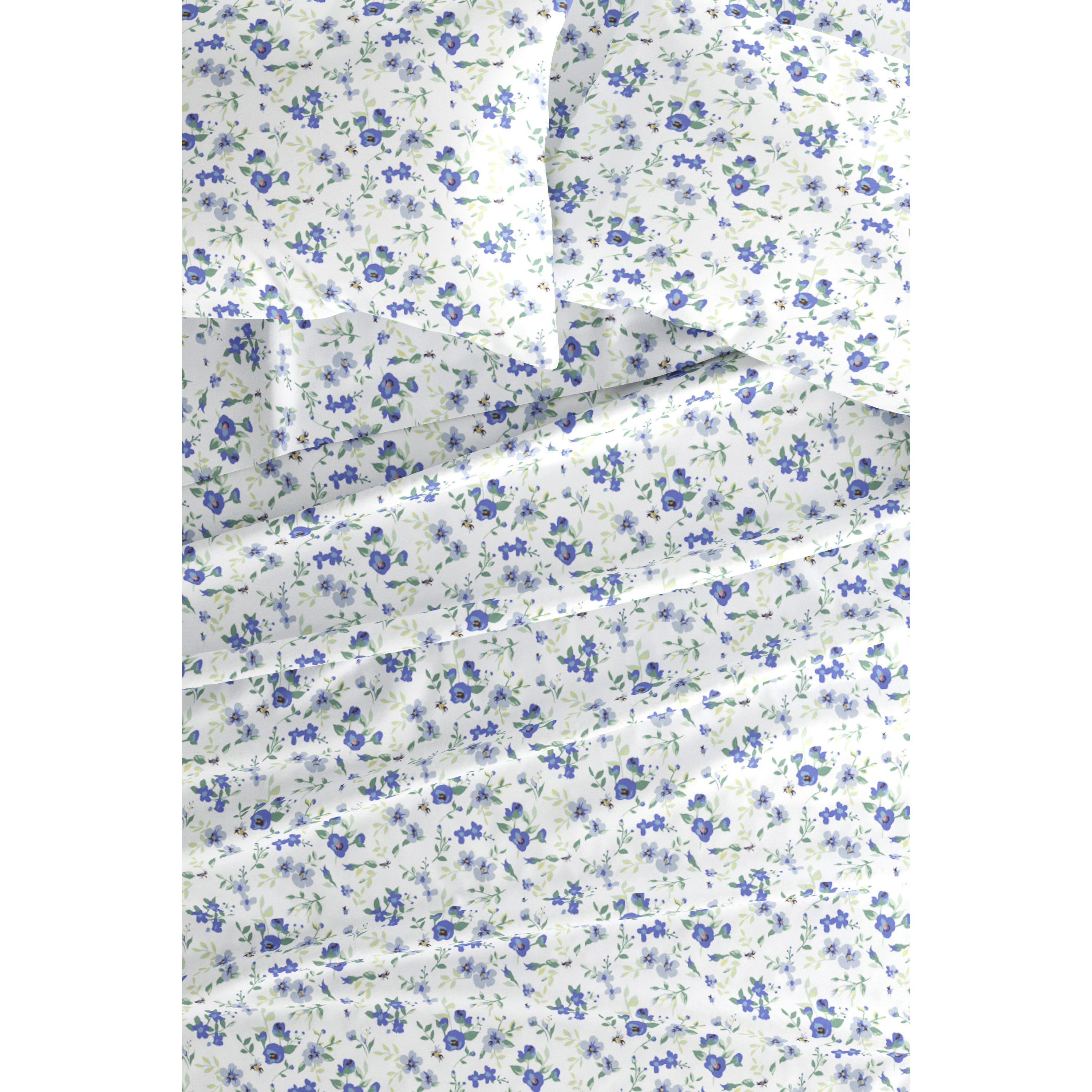 Sheet Set 4-Piece Patterned Microfiber Garden Farmhouse Ultra Soft Bedding