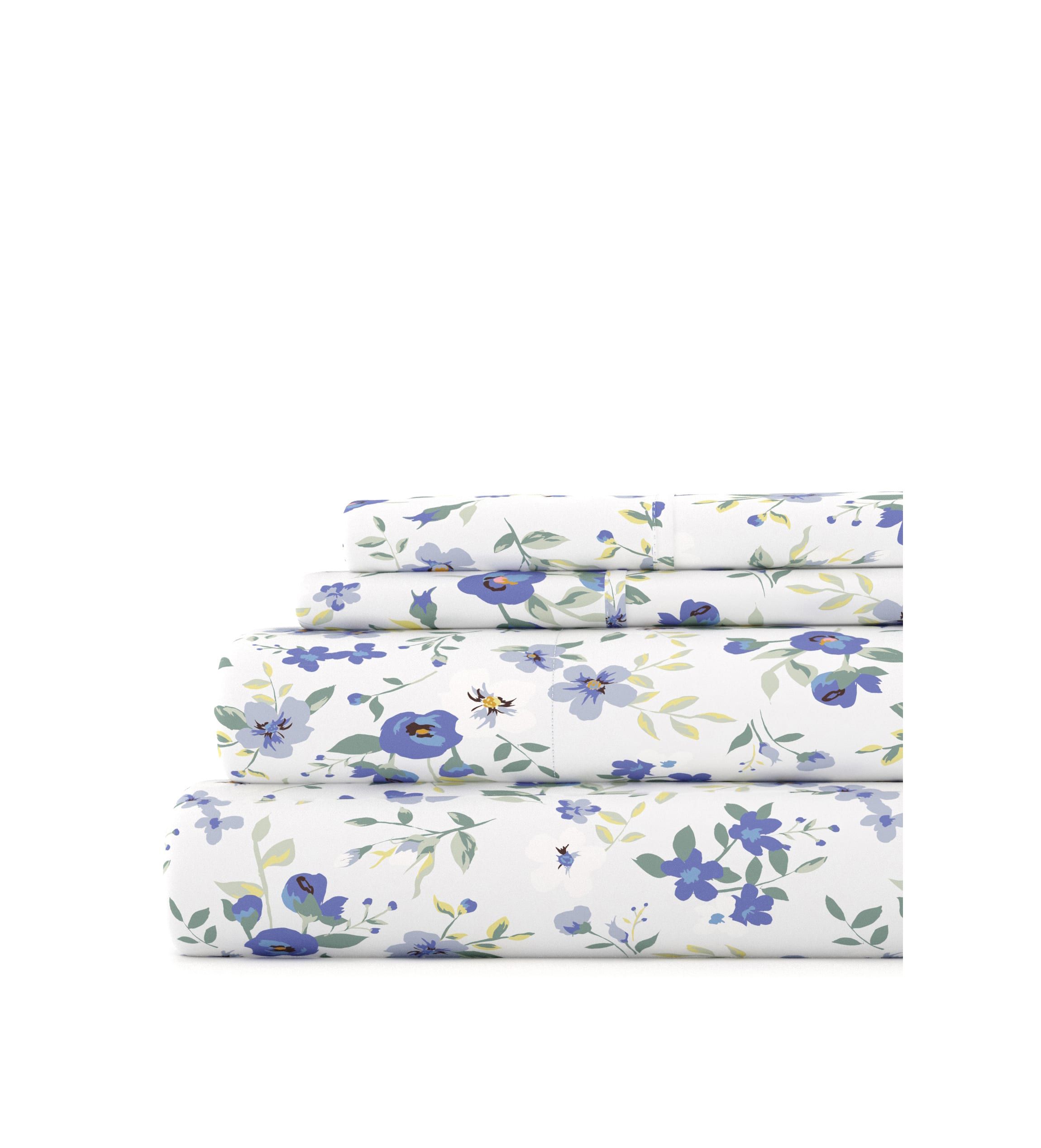 Sheet Set 4-Piece Patterned Microfiber Garden Farmhouse Ultra Soft Bedding