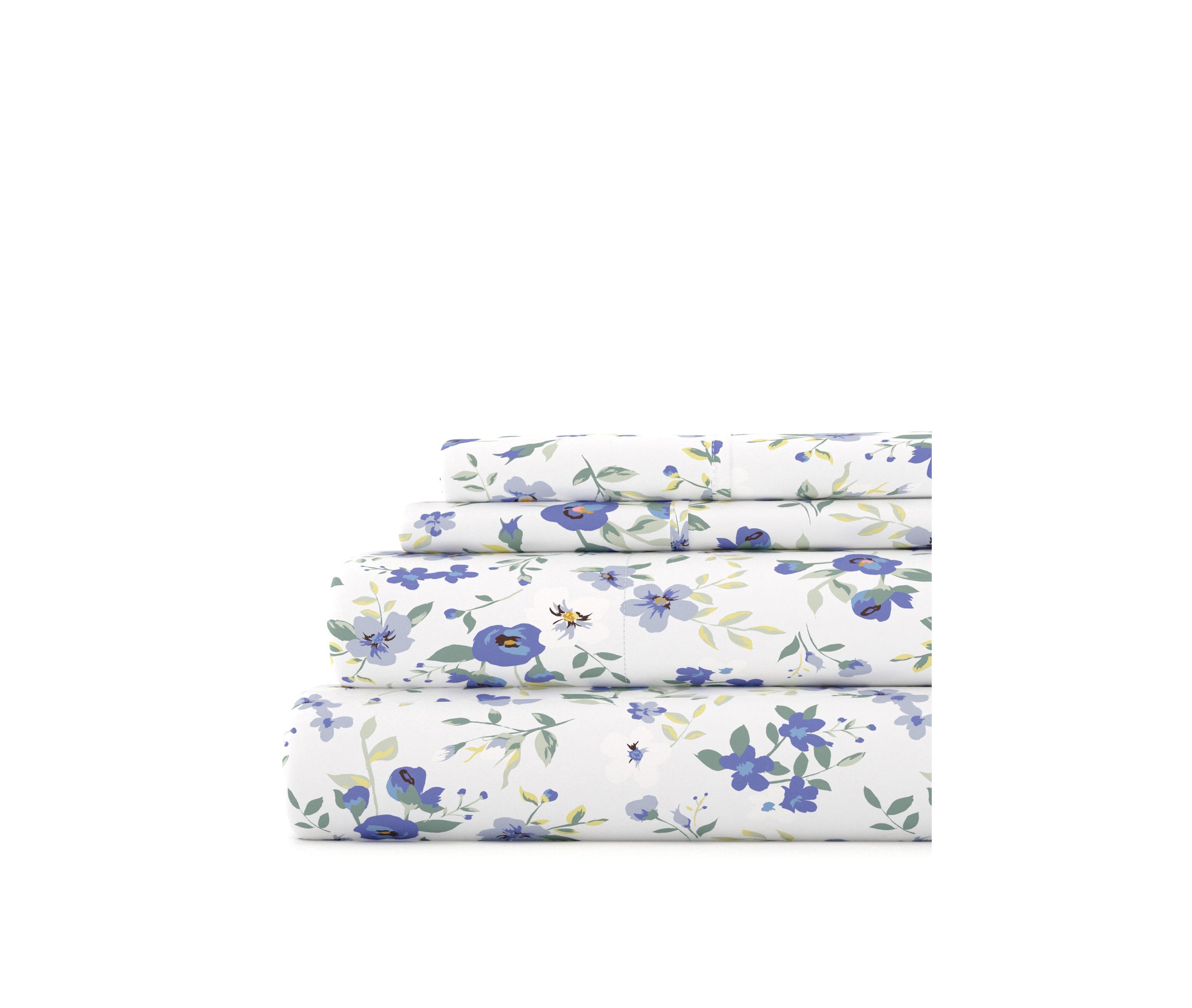 Sheet Set 4-Piece Patterned Microfiber Garden Farmhouse Ultra Soft Bedding