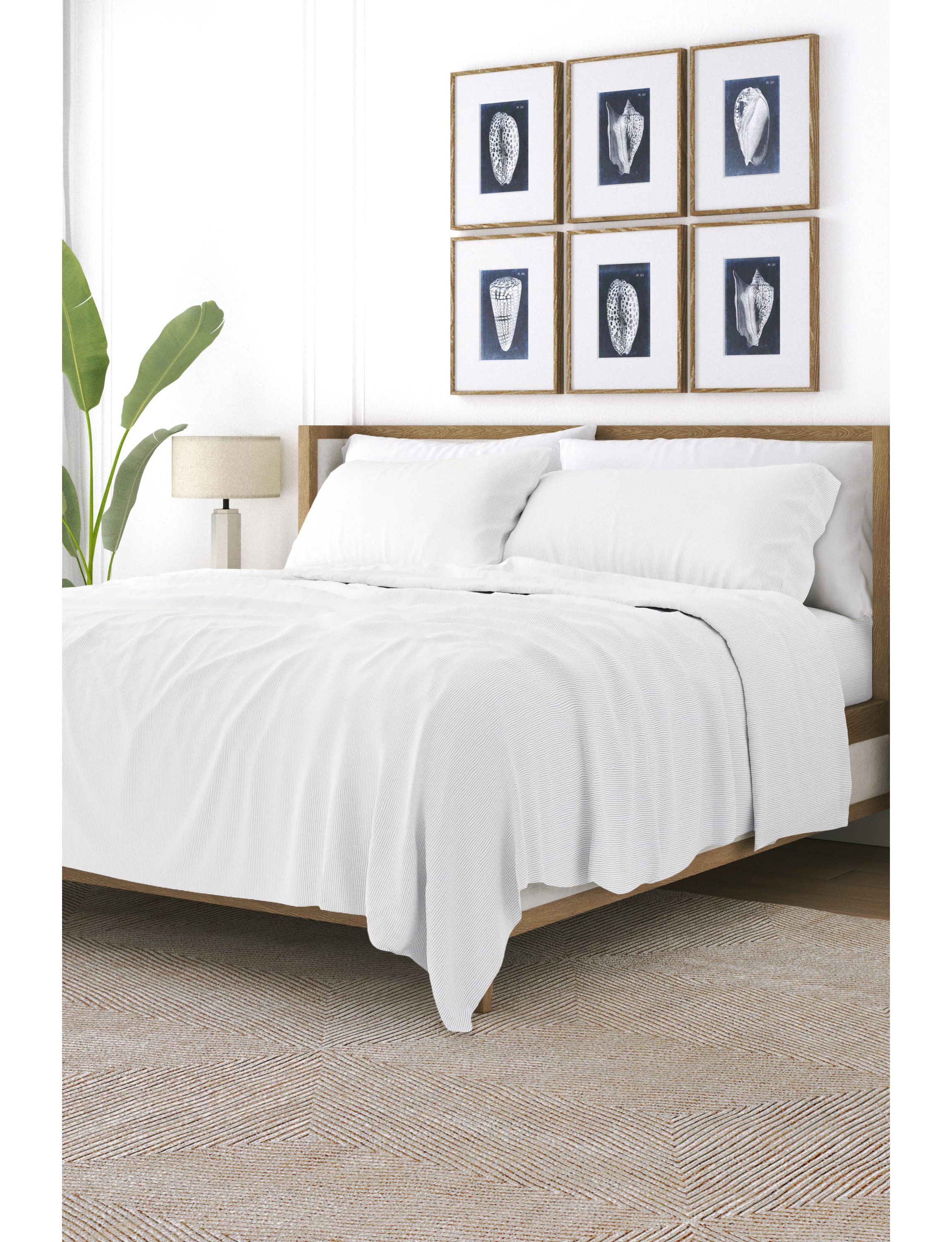 Sheet Set 4-Piece Patterned Microfiber Dots & Stripes Ultra Soft Bedding