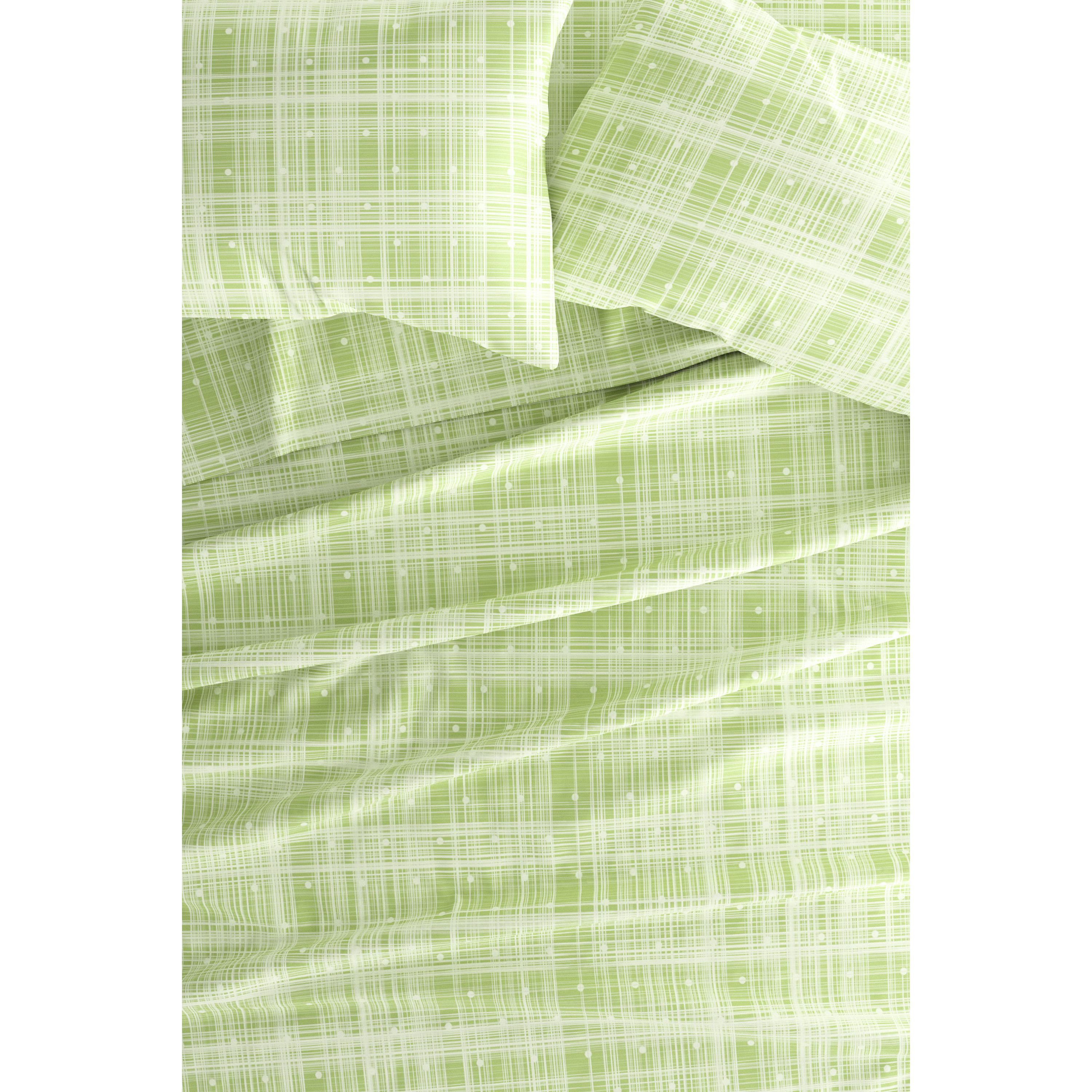 4-Piece Patterned Microfiber Dots and Stripes Ultra Soft Sheet Set