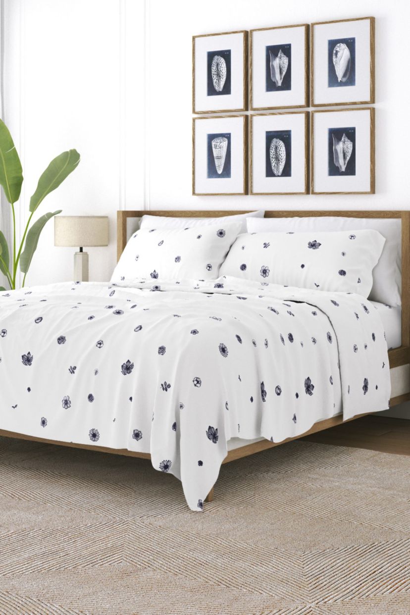 Sheet Set 4-Piece Patterned Microfiber Garden Farmhouse Ultra Soft Bedding