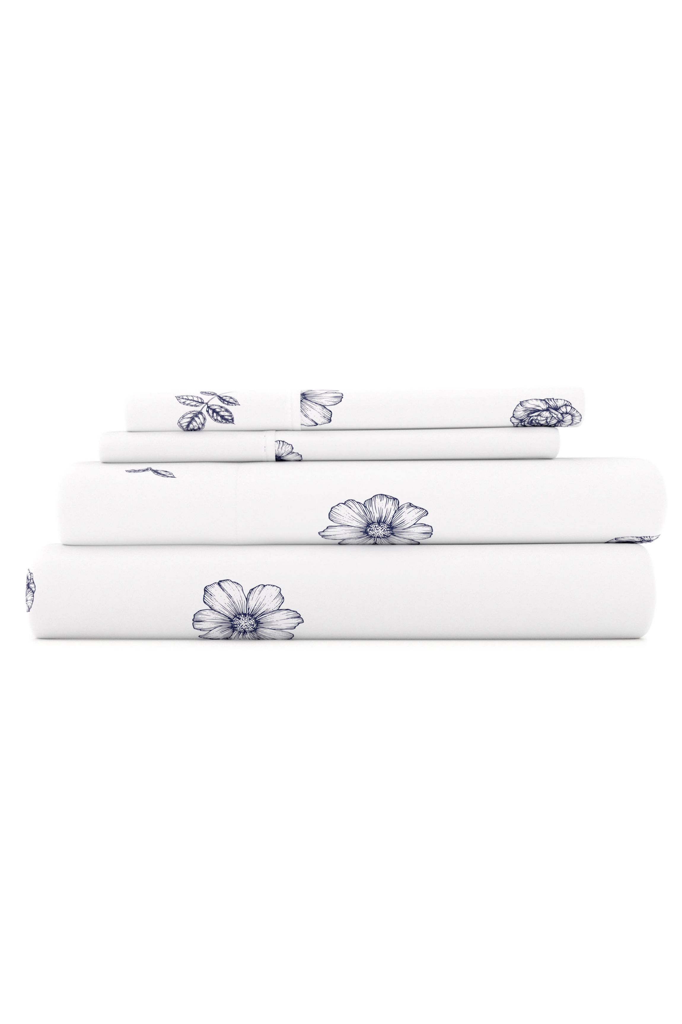 Sheet Set 4-Piece Patterned Microfiber Garden Farmhouse Ultra Soft Bedding