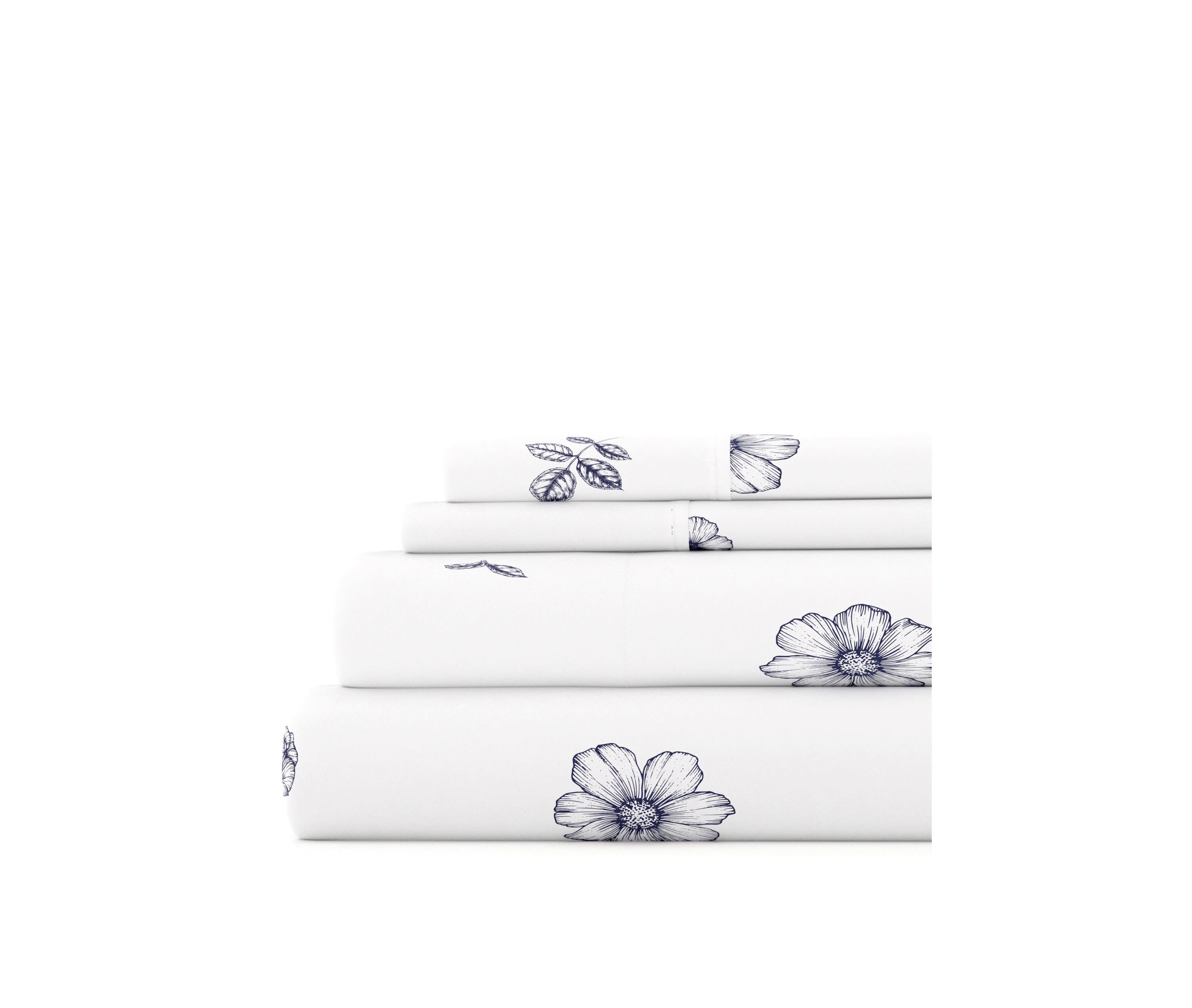 Sheet Set 4-Piece Patterned Microfiber Garden Farmhouse Ultra Soft Bedding