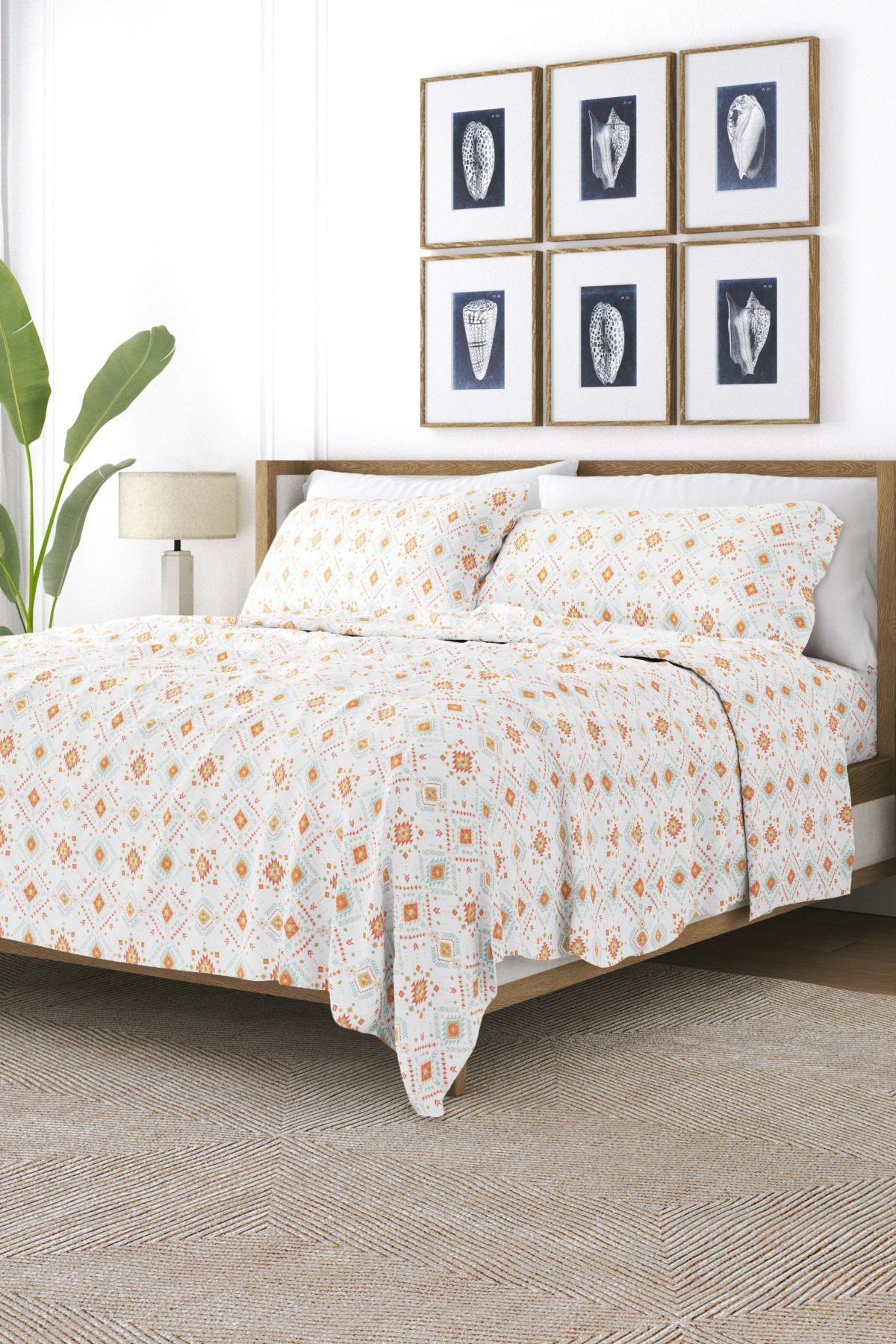 Sheet Set 4-Piece Patterned Microfiber Bohemian Ultra Soft Bedding