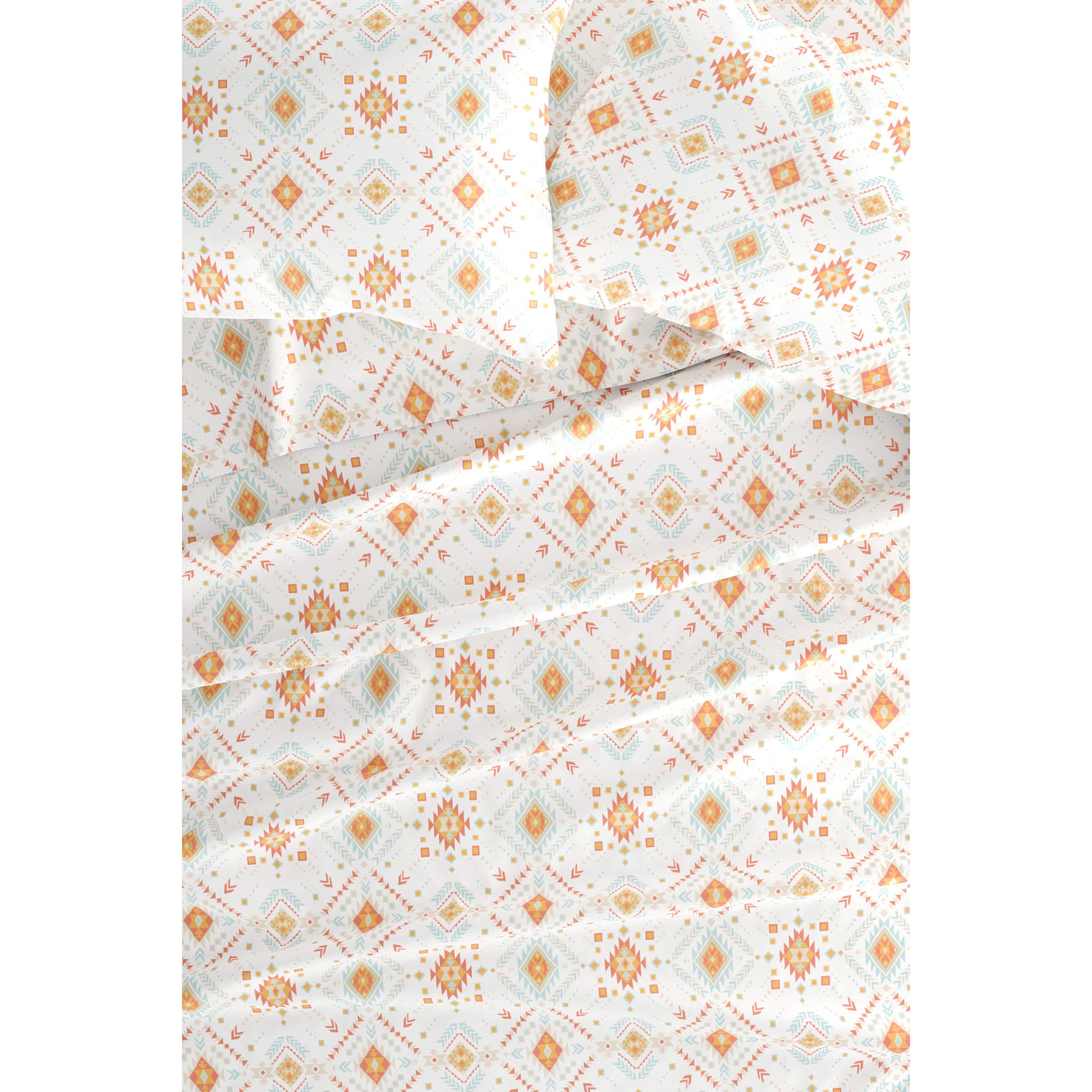 Sheet Set 4-Piece Patterned Microfiber Bohemian Ultra Soft Bedding