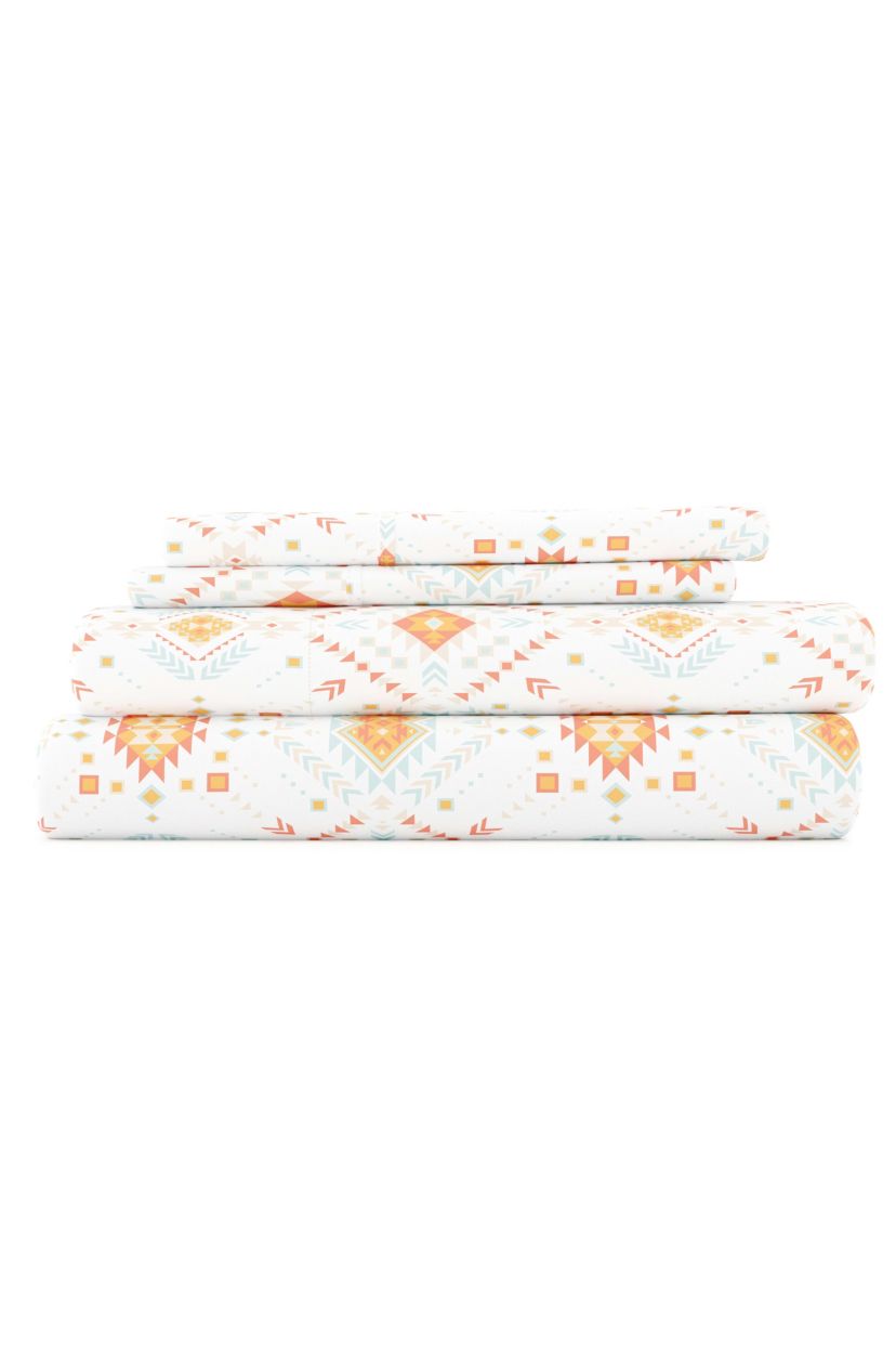 Sheet Set 4-Piece Patterned Microfiber Bohemian Ultra Soft Bedding