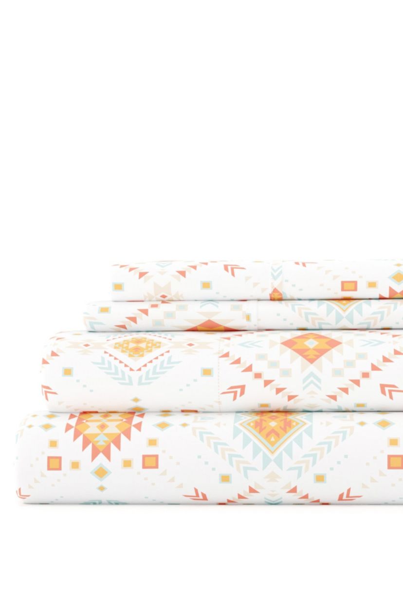 Sheet Set 4-Piece Patterned Microfiber Bohemian Ultra Soft Bedding