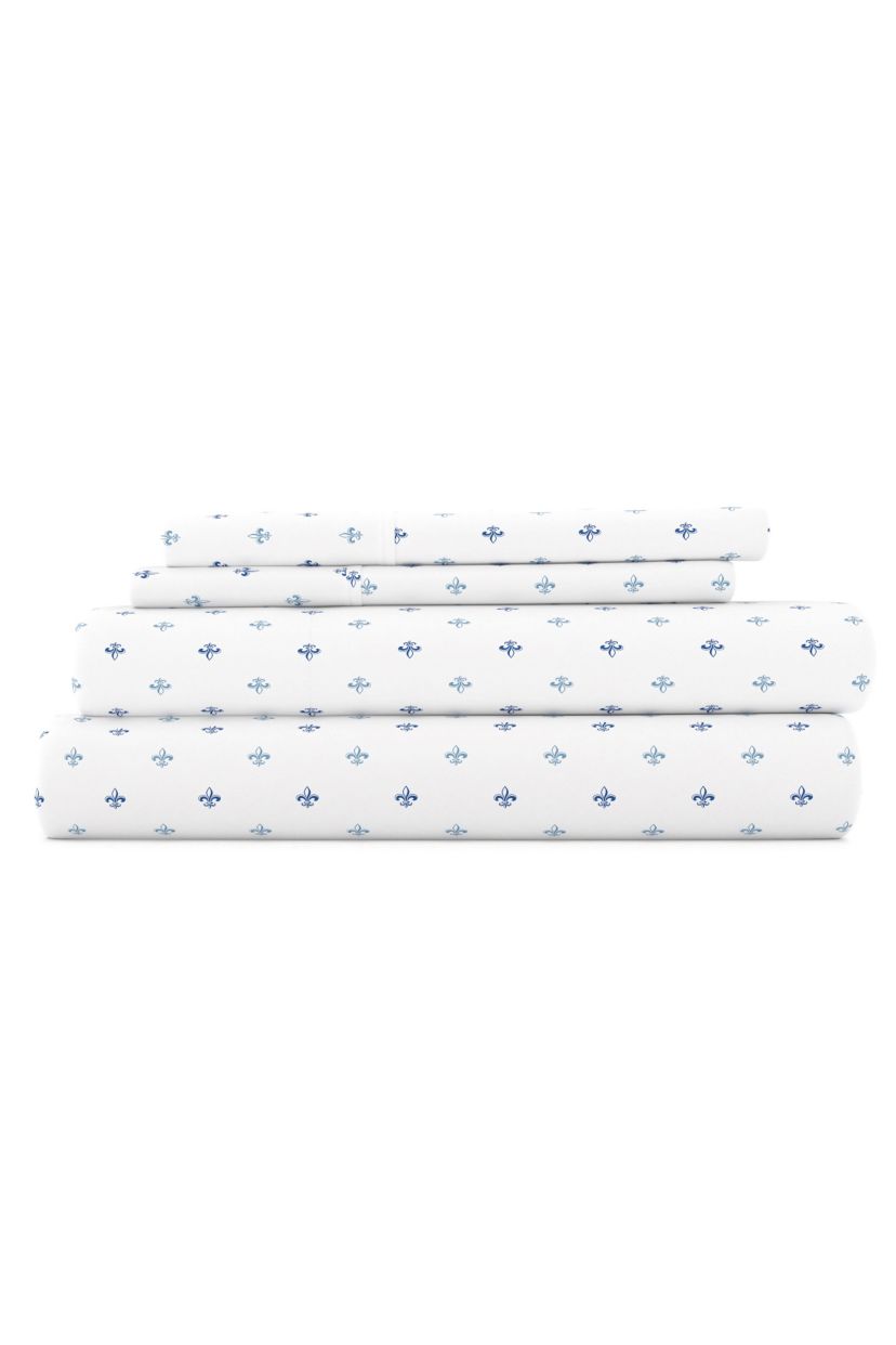 Sheet Set 4-Piece Patterned Microfiber Classic Essentials Ultra Soft Bedding