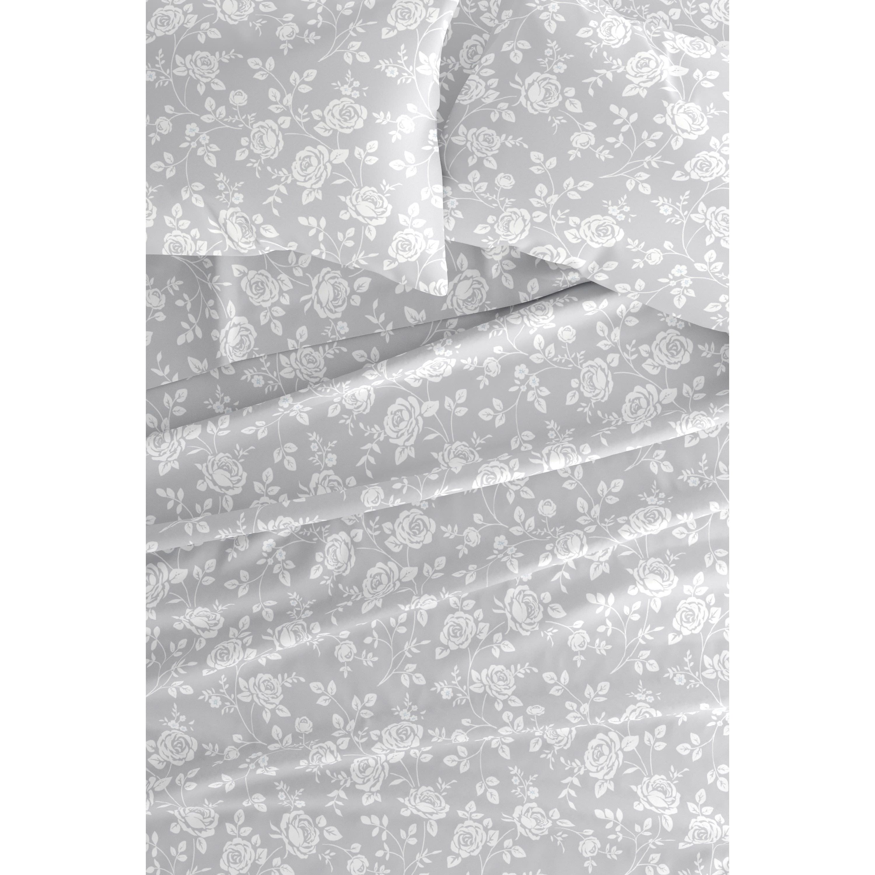 Sheet Set 4-Piece Patterned Microfiber Garden Farmhouse Ultra Soft Bedding