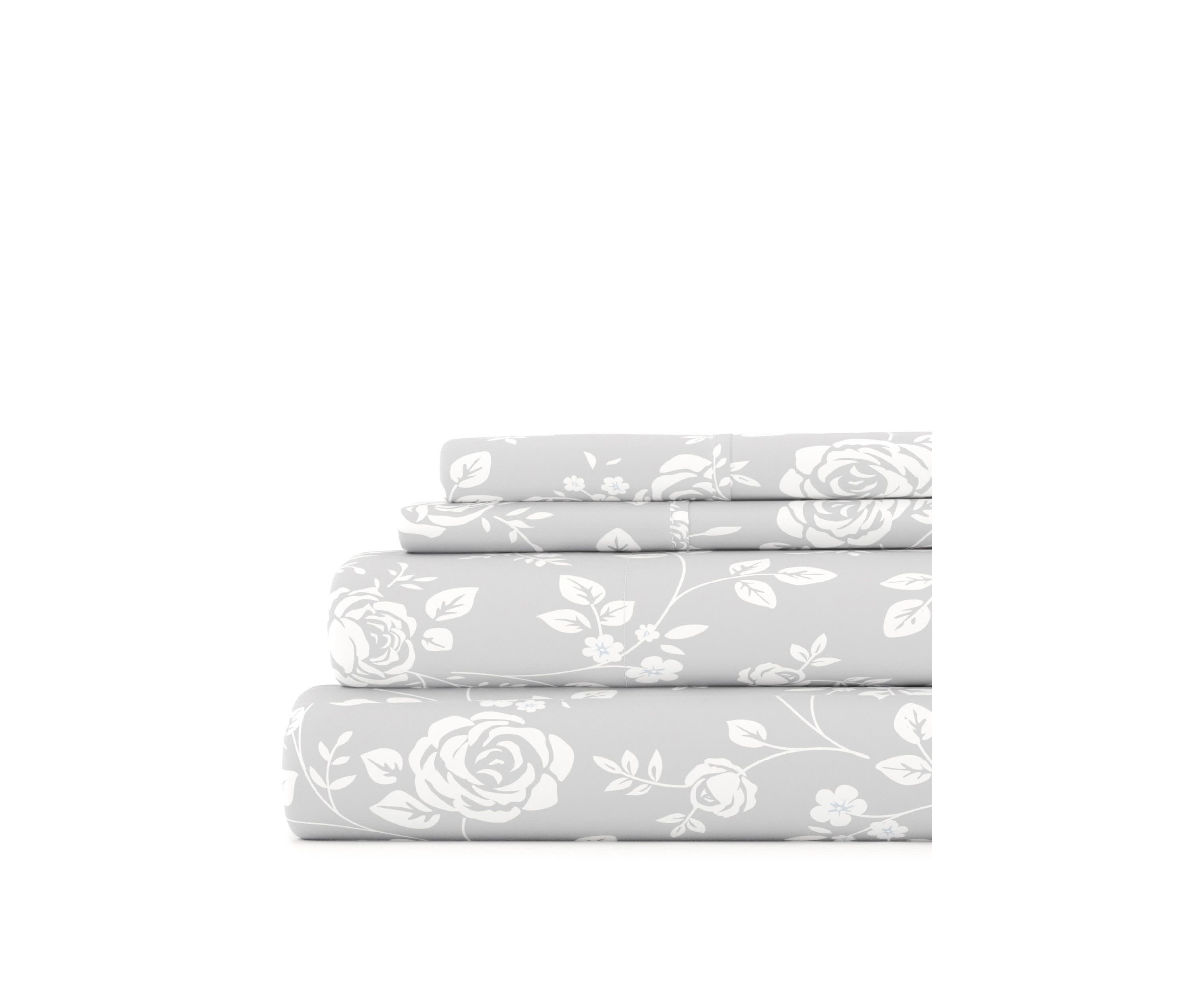 Sheet Set 4-Piece Patterned Microfiber Garden Farmhouse Ultra Soft Bedding