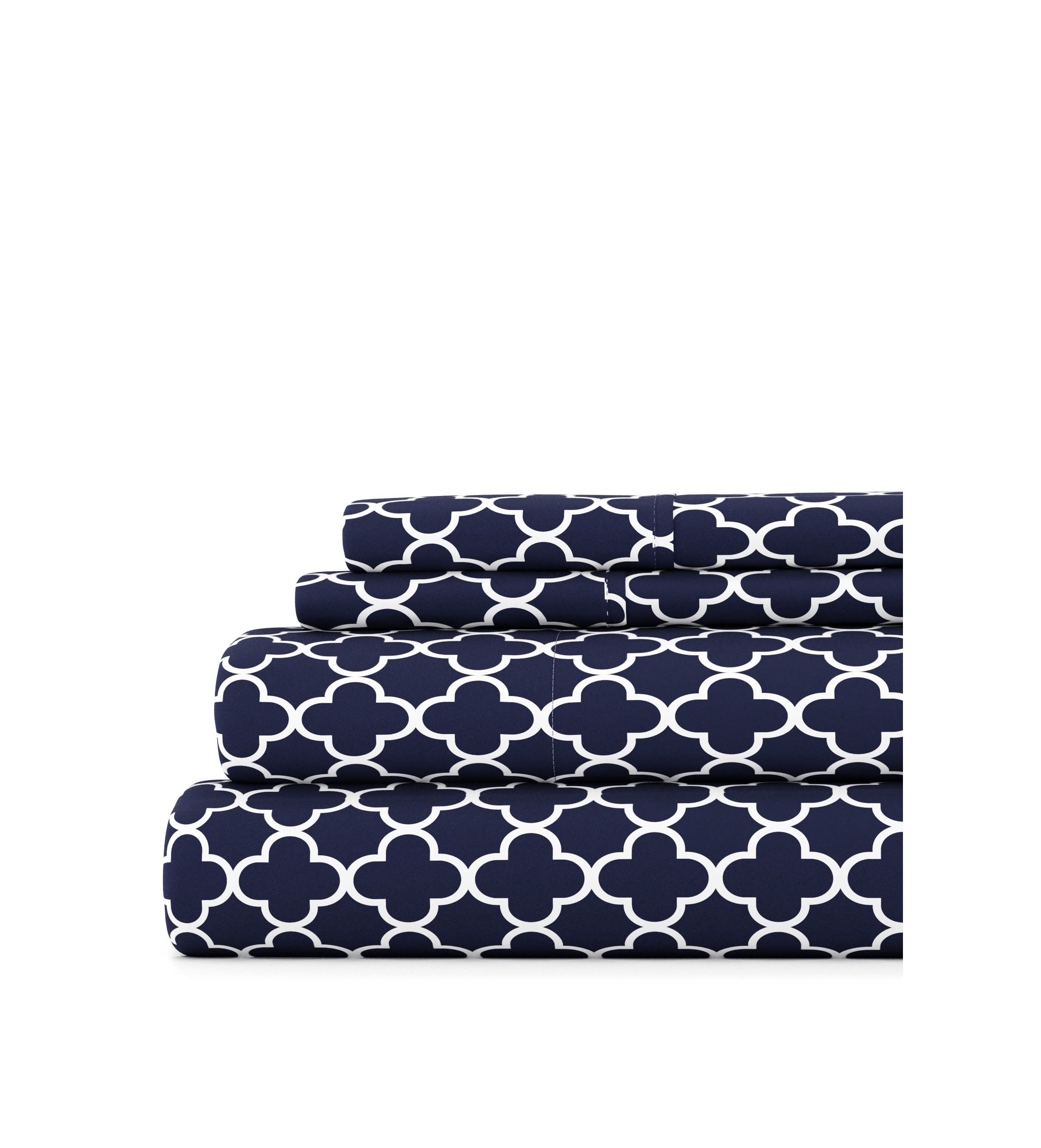 Sheet Set 3-Piece Patterned Microfiber Modern Elegance Ultra Soft Bedding