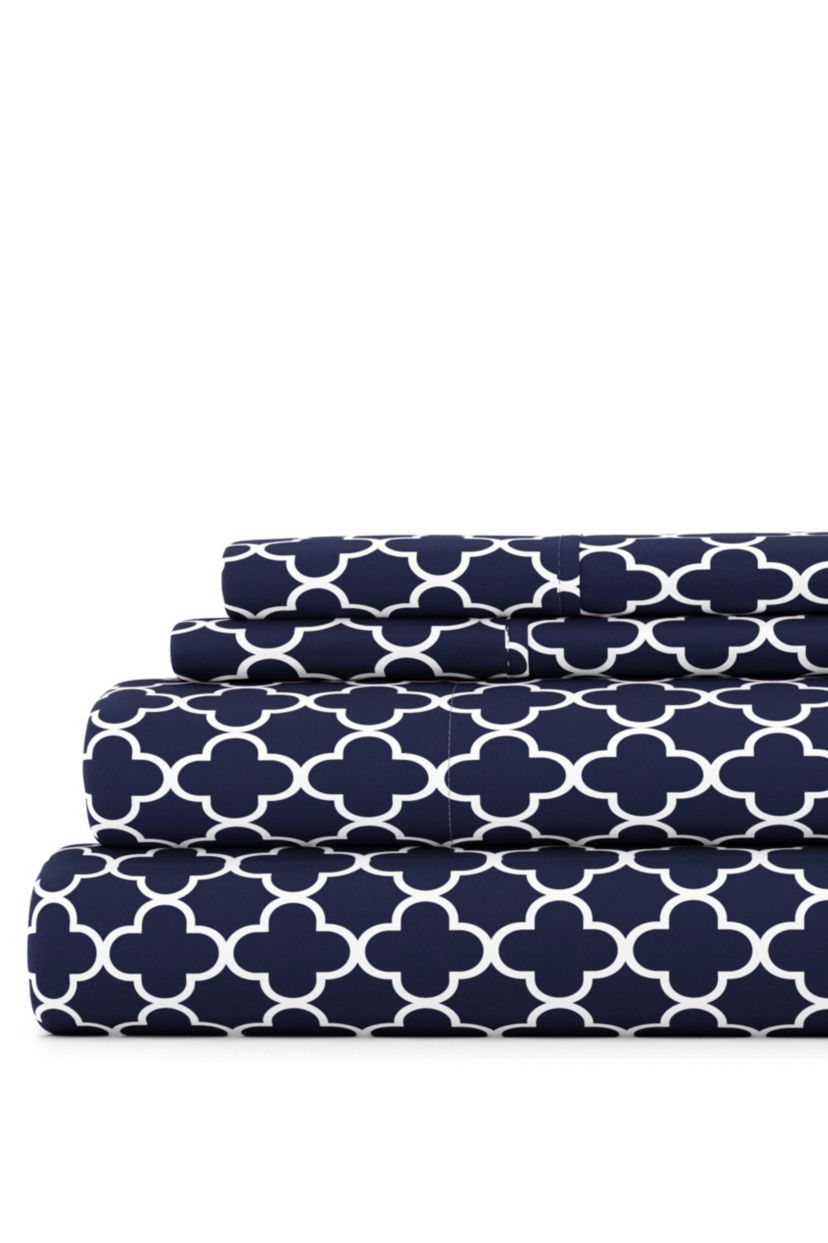 Sheet Set 3-Piece Patterned Microfiber Modern Elegance Ultra Soft Bedding