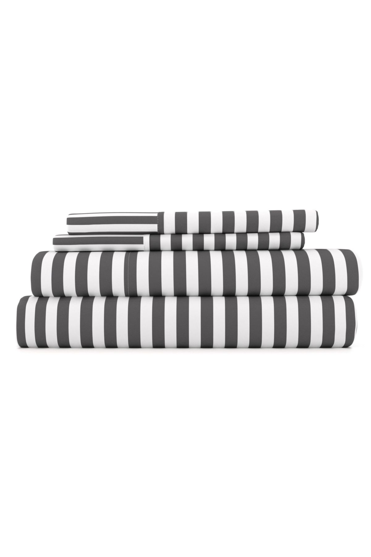 Sheet Set 4-Piece Patterned Microfiber Dots & Stripes Ultra Soft Bedding
