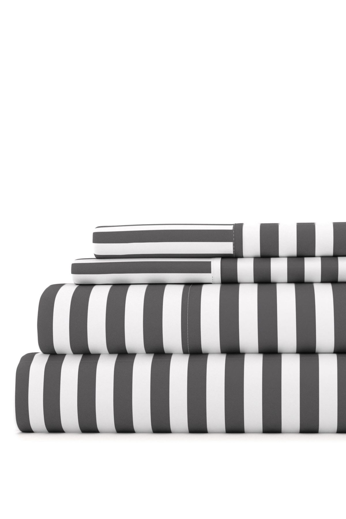 Sheet Set 4-Piece Patterned Microfiber Dots & Stripes Ultra Soft Bedding